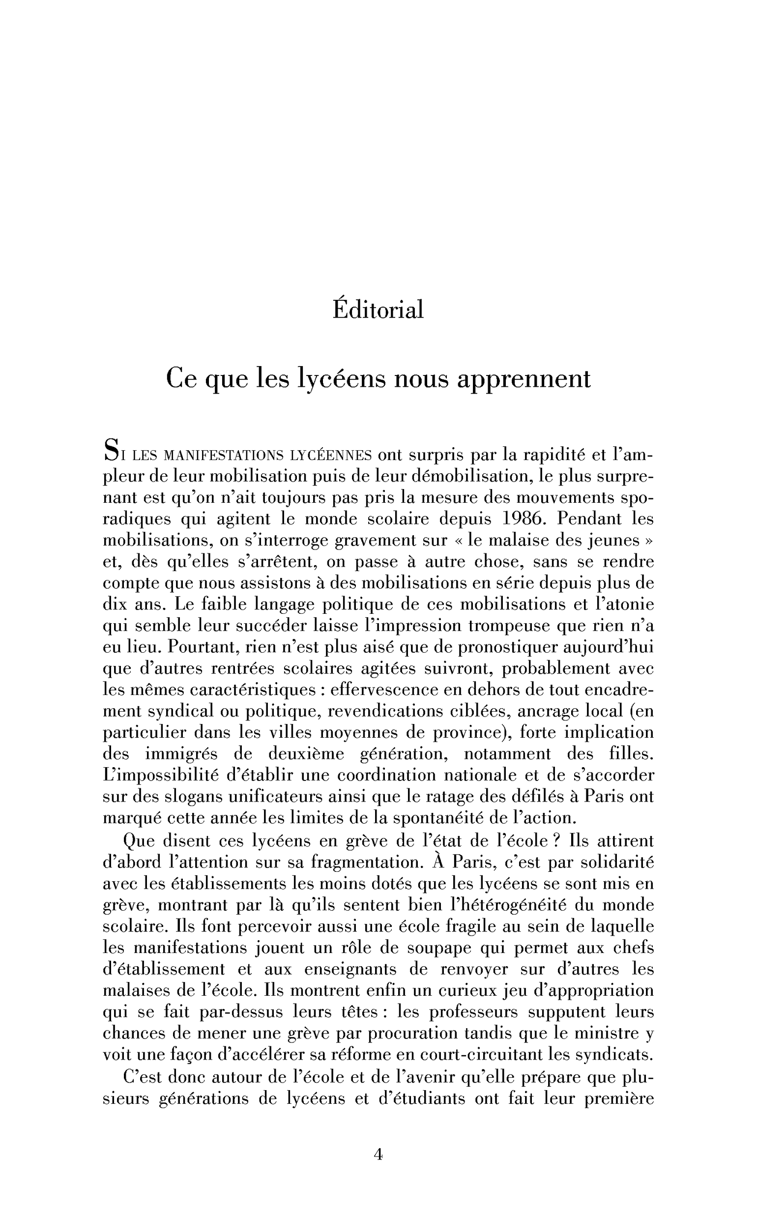 Ce que les lycéens nous apprennent