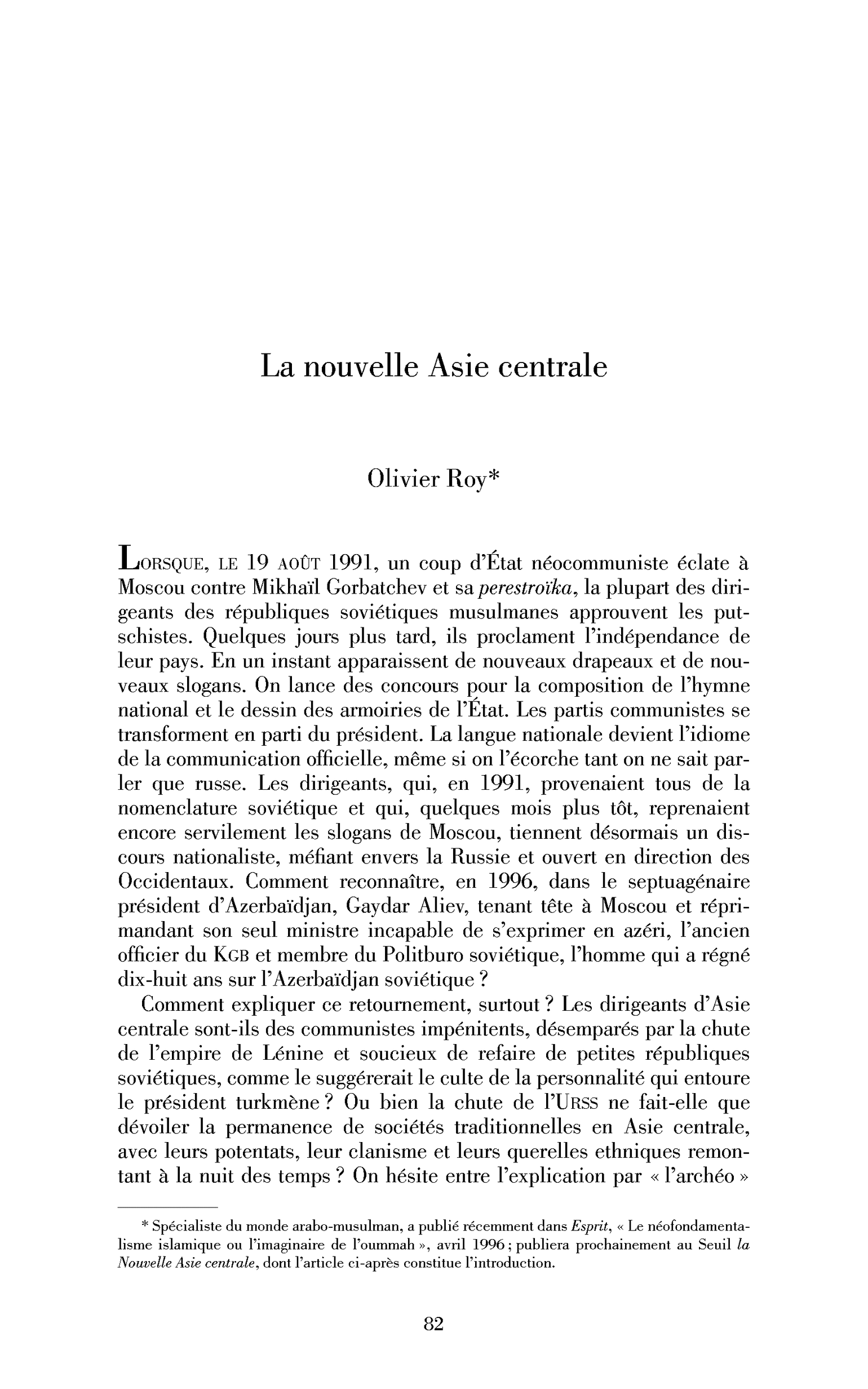La nouvelle Asie centrale