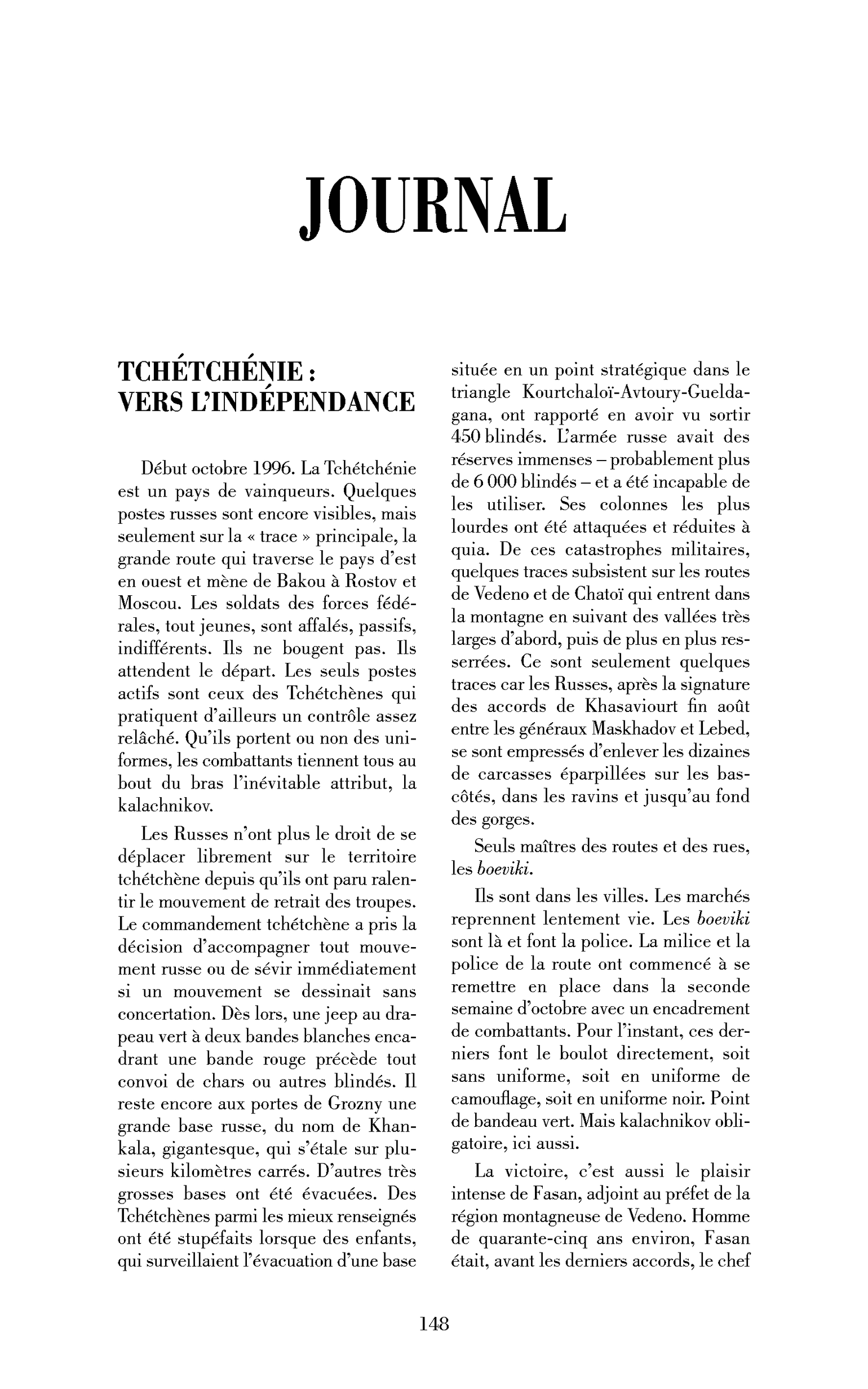 Tchétchénie : vers l’indépendance