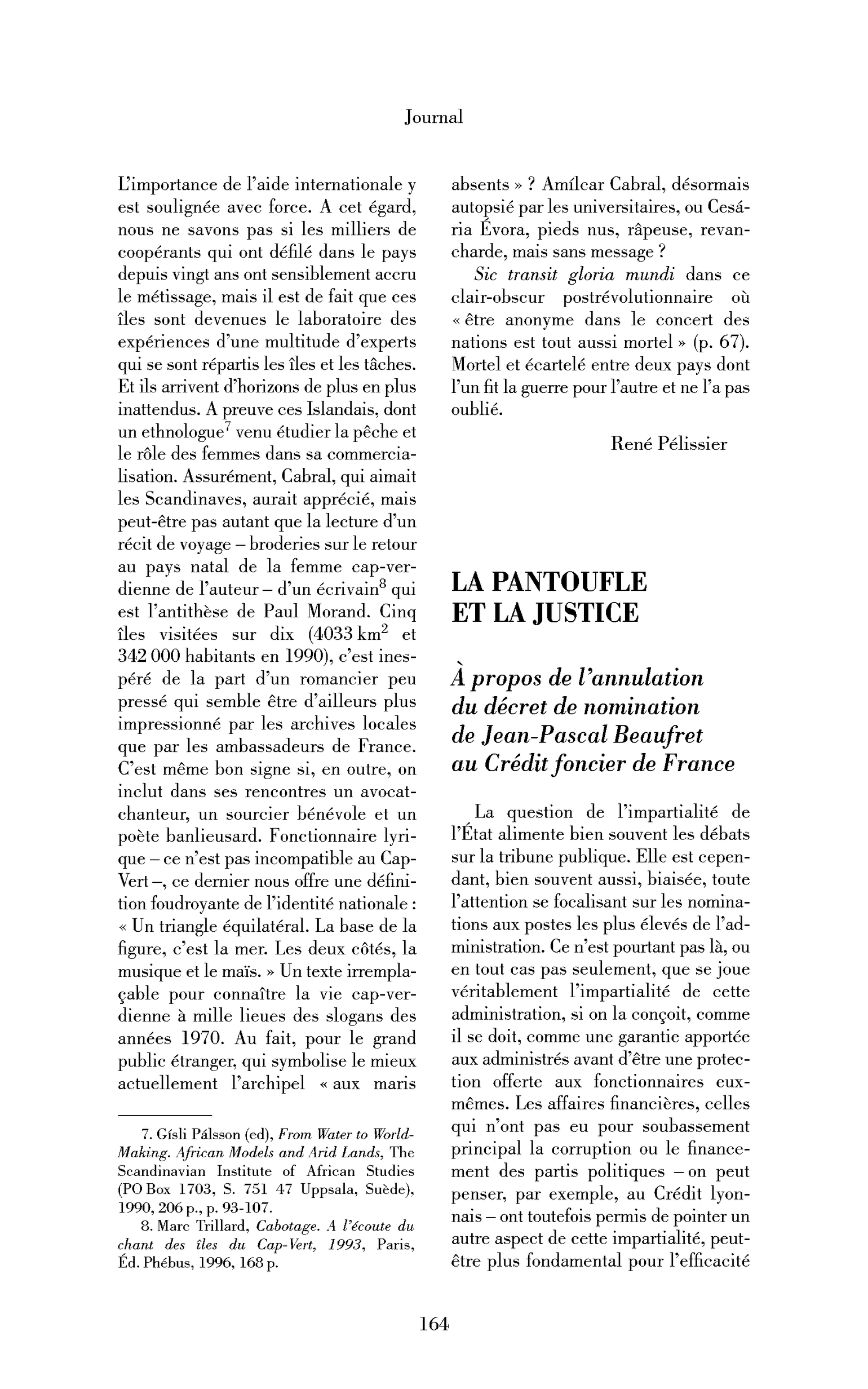 La pantoufle et la justice