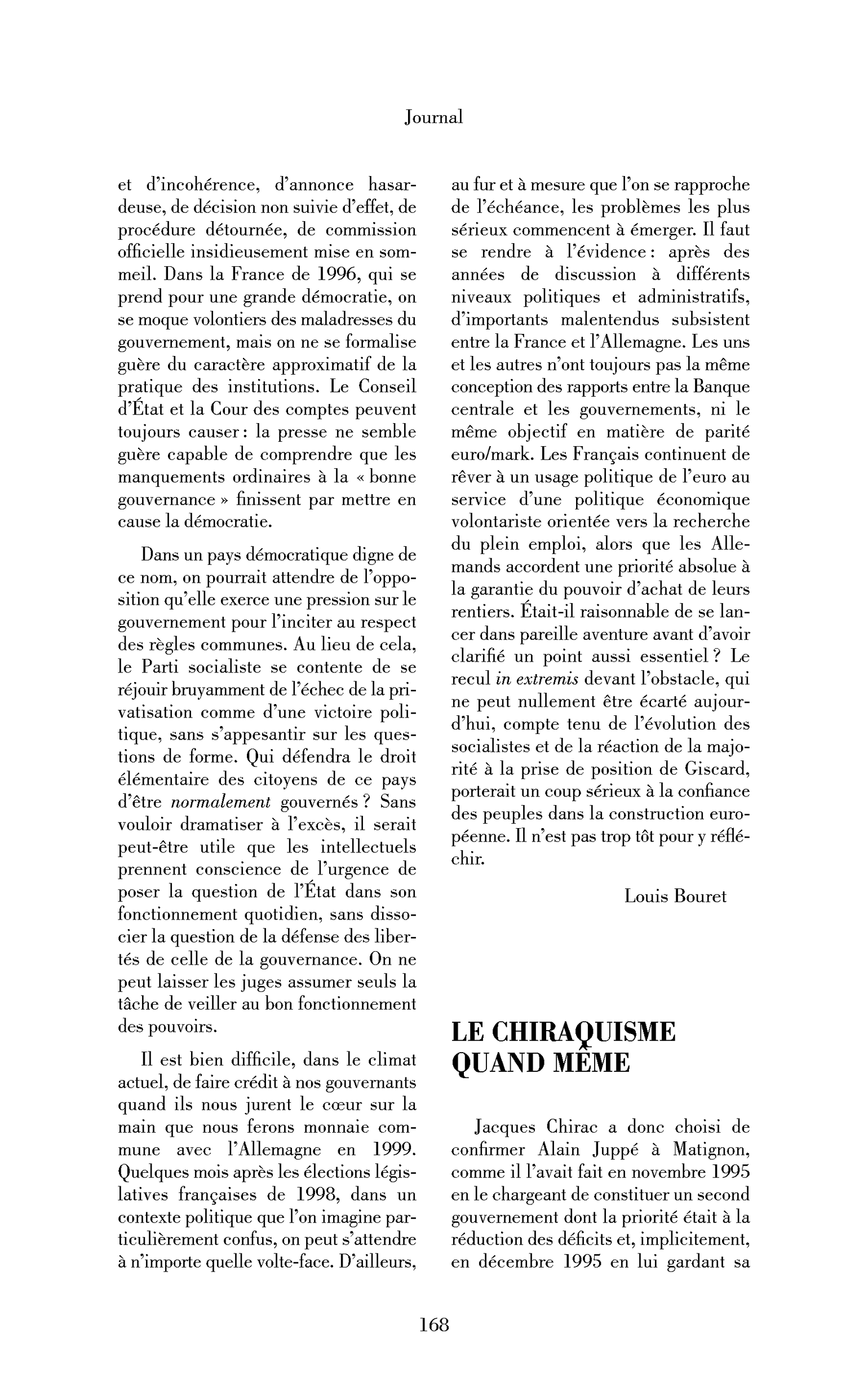 Le chiraquisme quand même