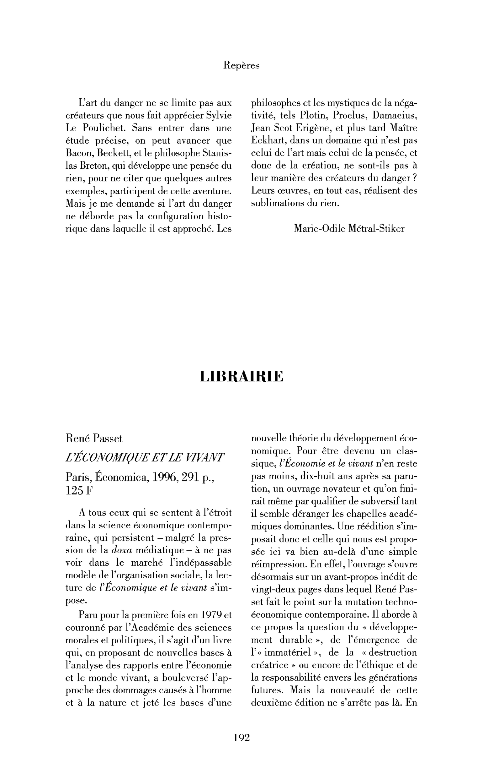René Passet : l’Économique et le vivant