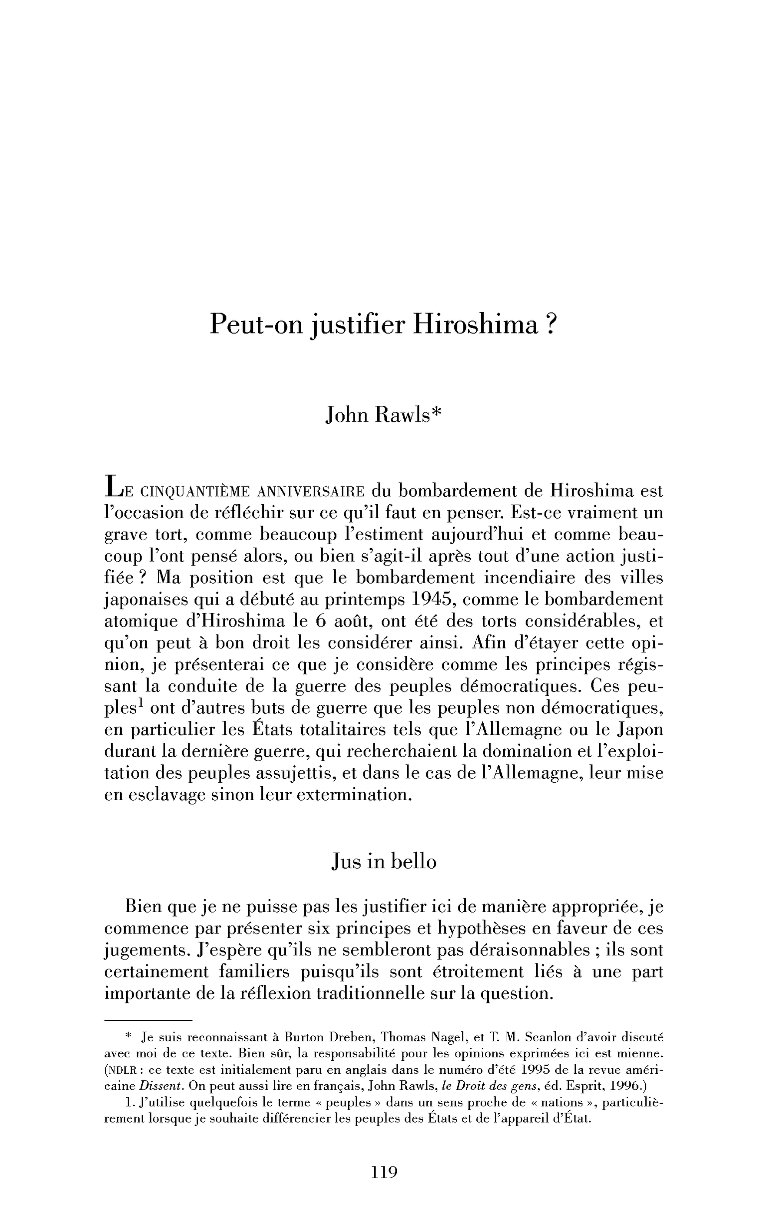 Peut-on justifier Hiroshima?