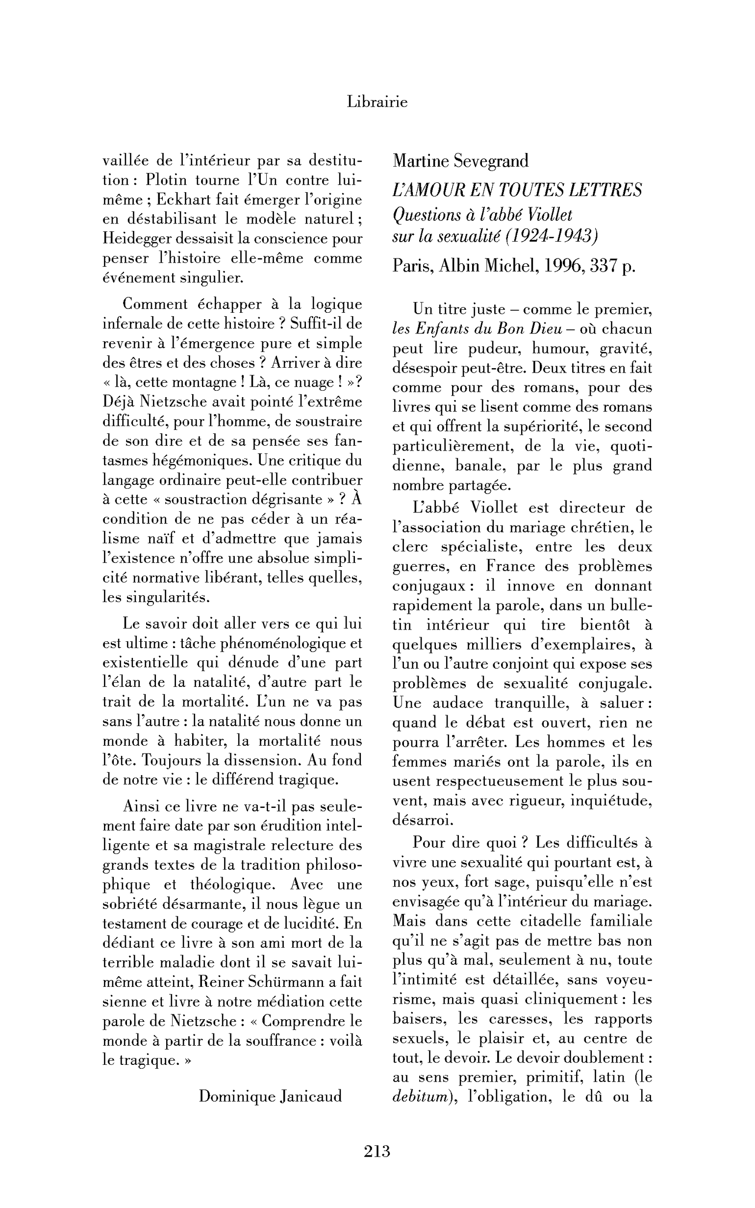 Martine Sevegrand, L’Amour en toutes lettres