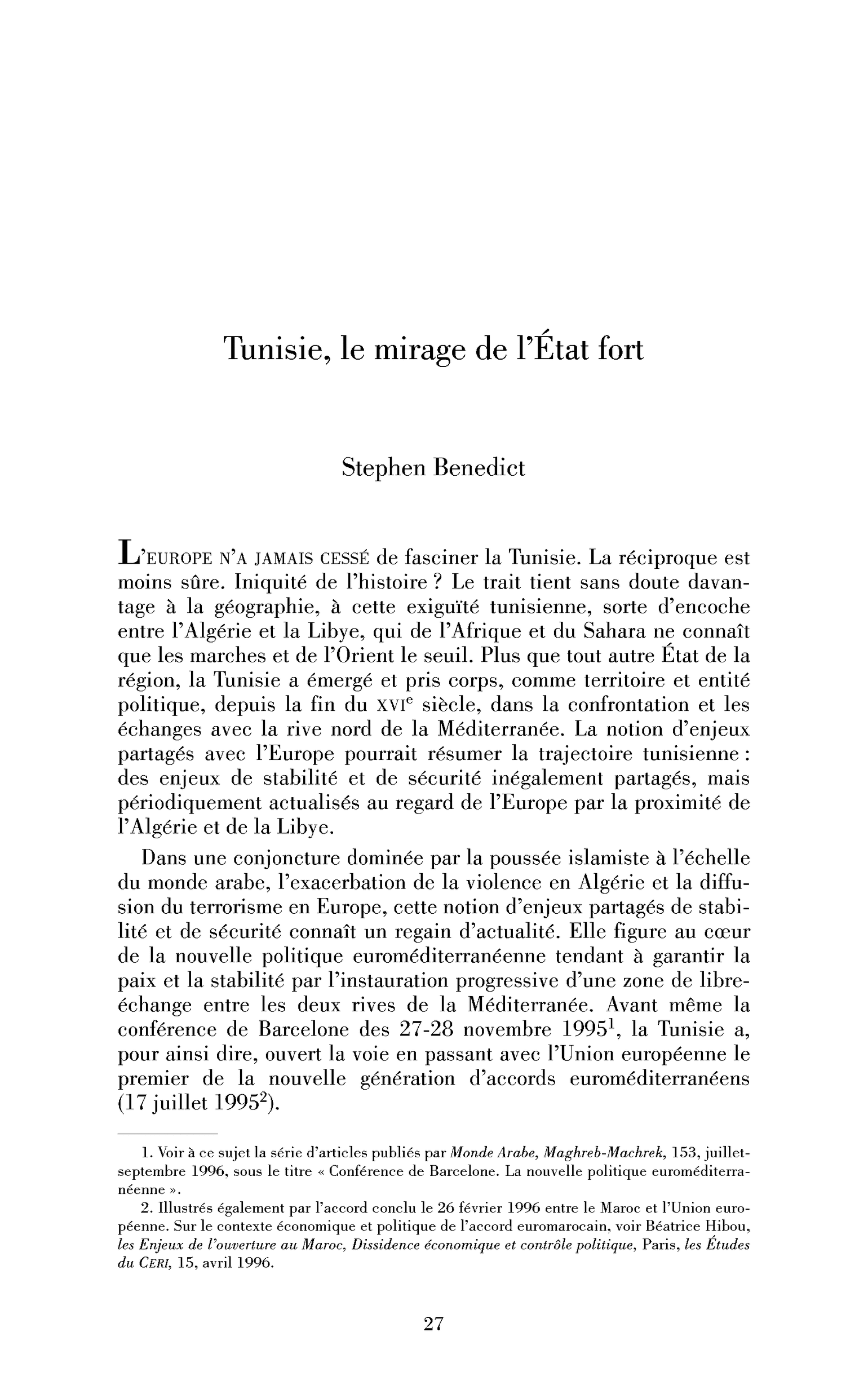 Tunisie, le mirage de l’État fort