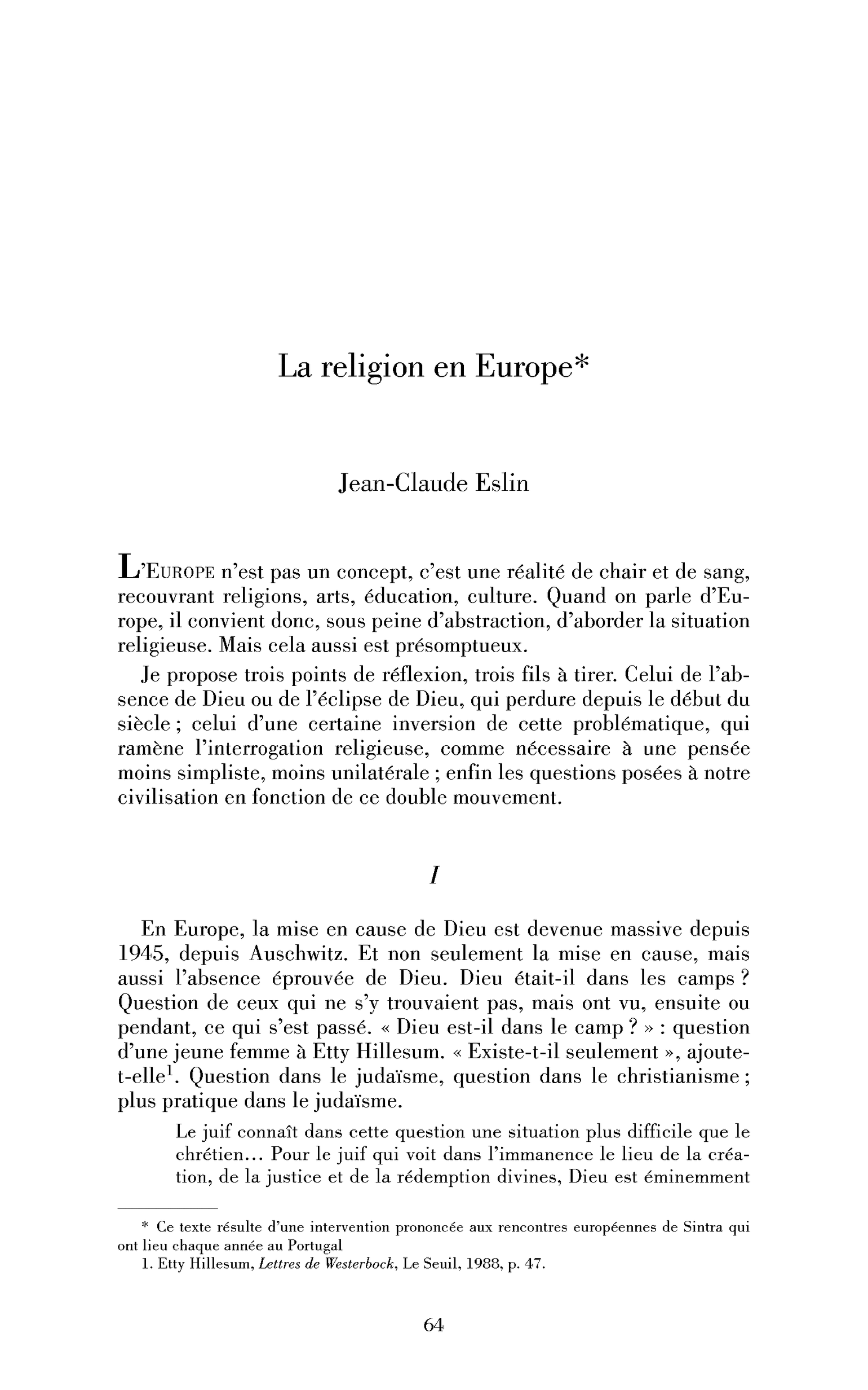 La religion en Europe