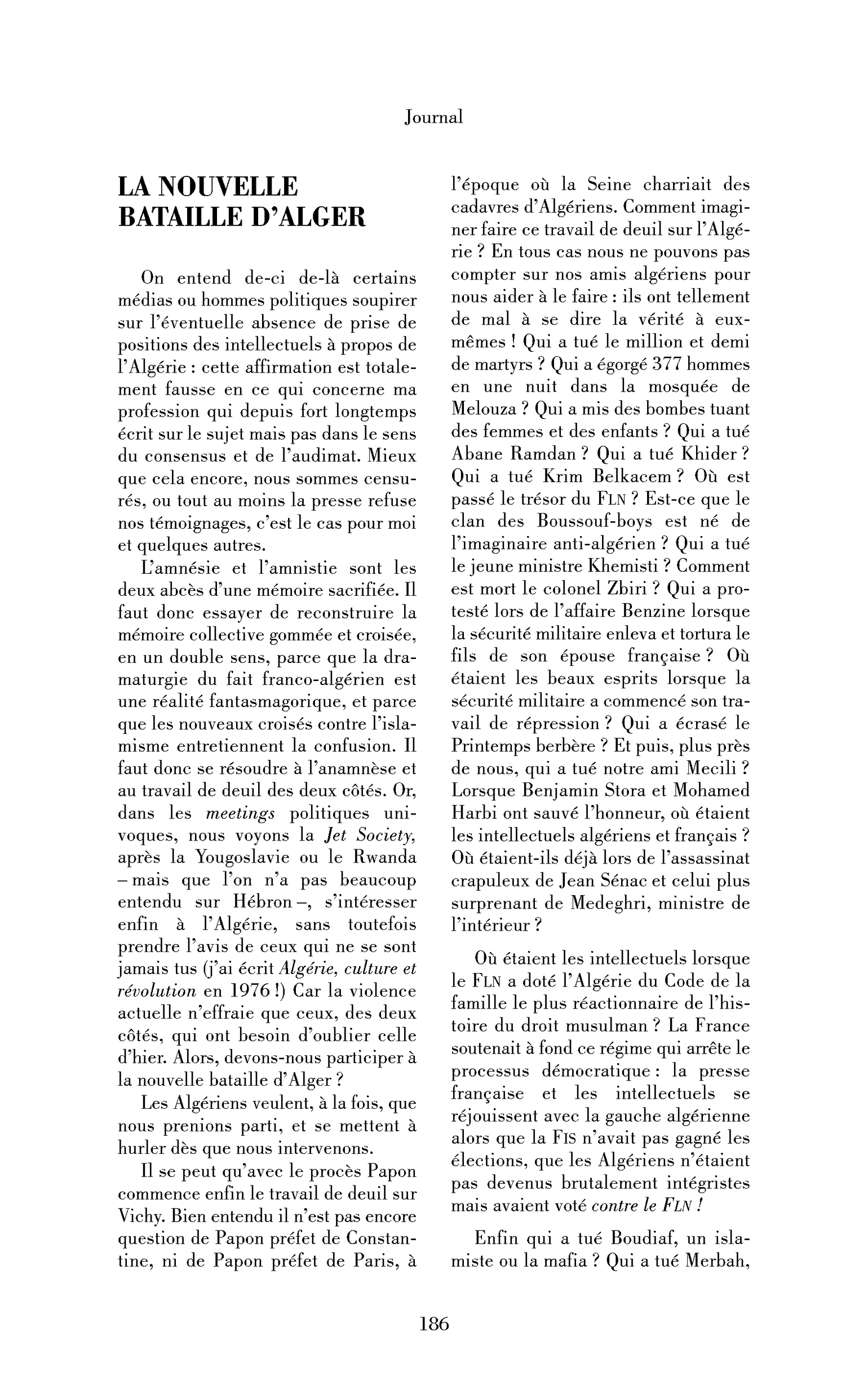 La nouvelle bataille d’Alger