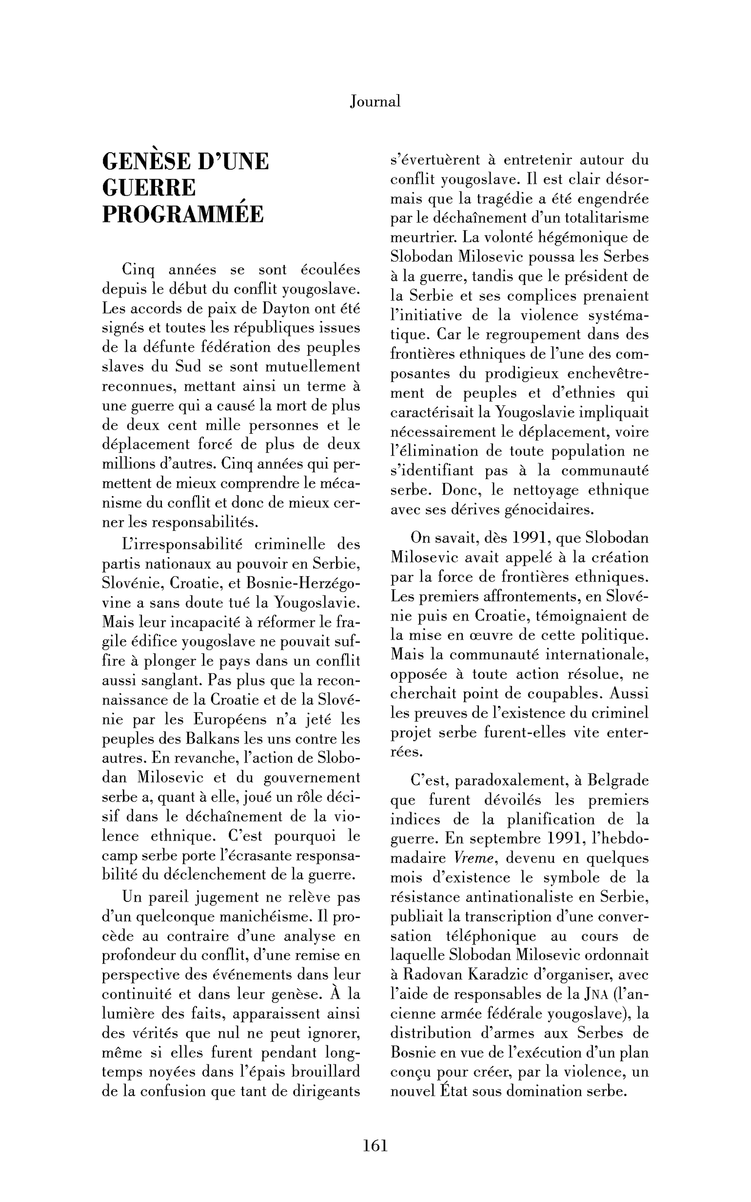 Genèse d’une guerre programmée (Serbie)