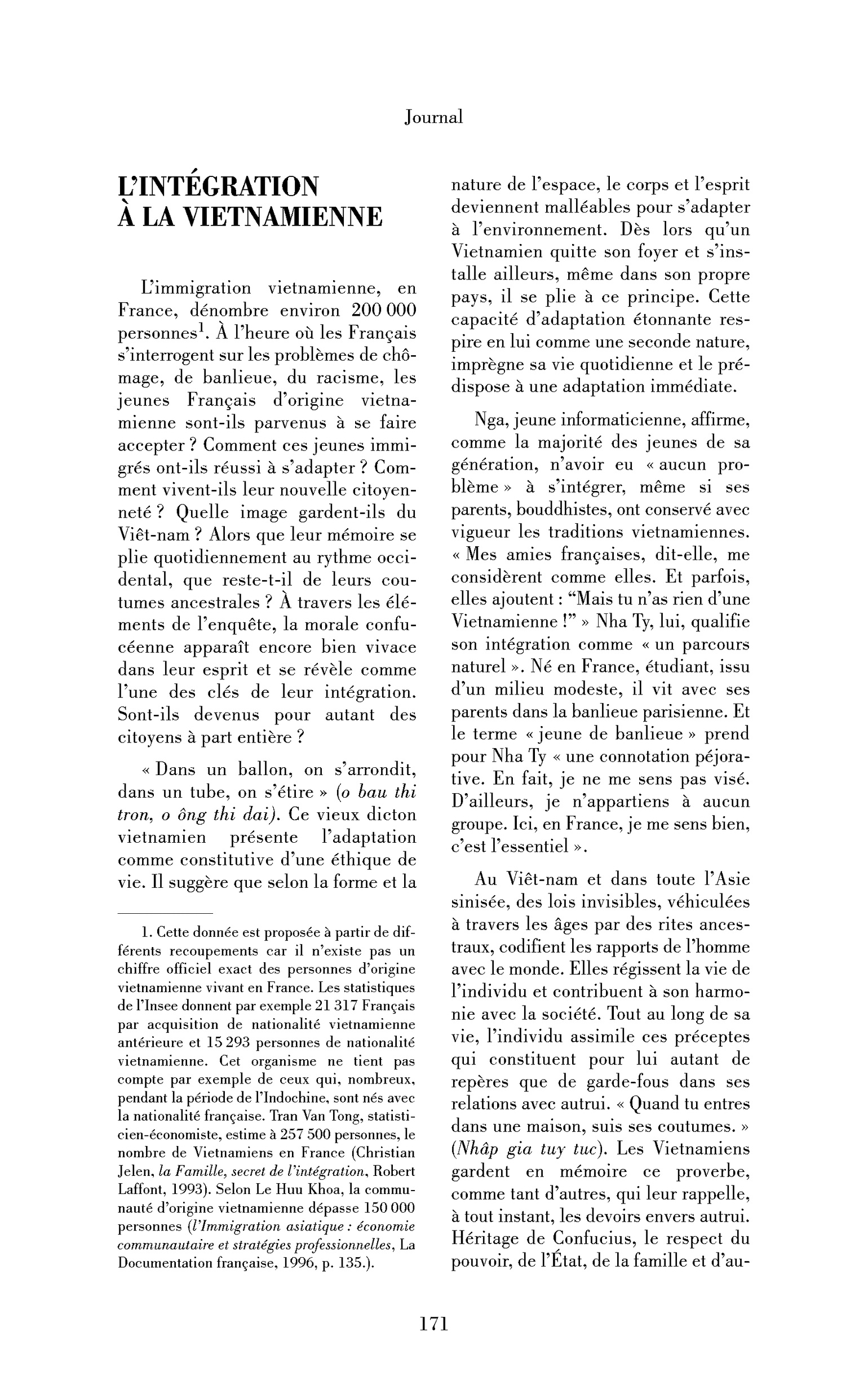 L’intégration à la vietnamienne