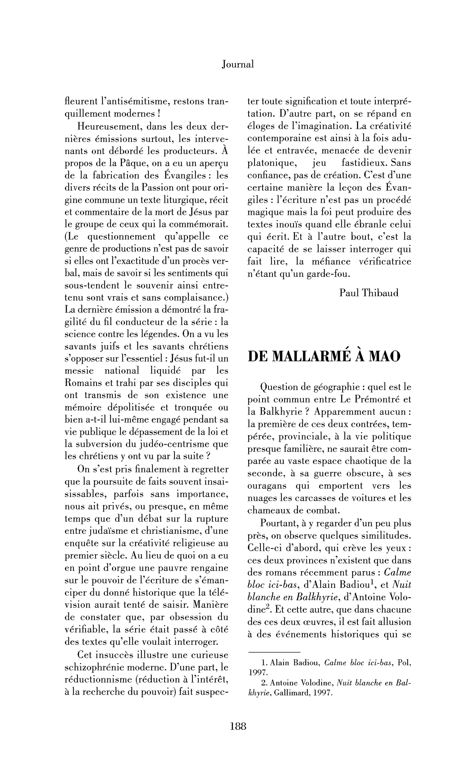De Mallarmé à Mao