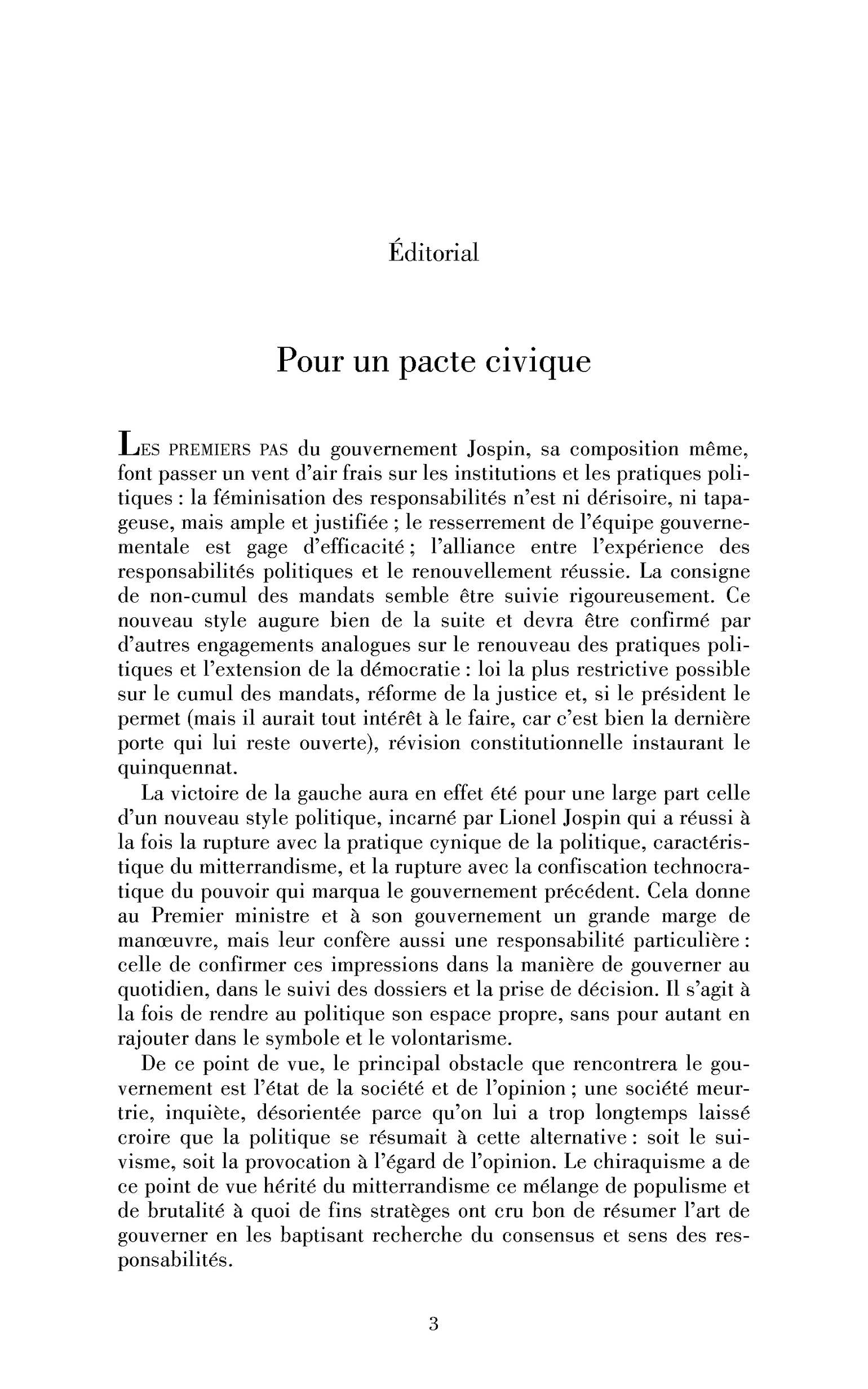 Pour un pacte civique