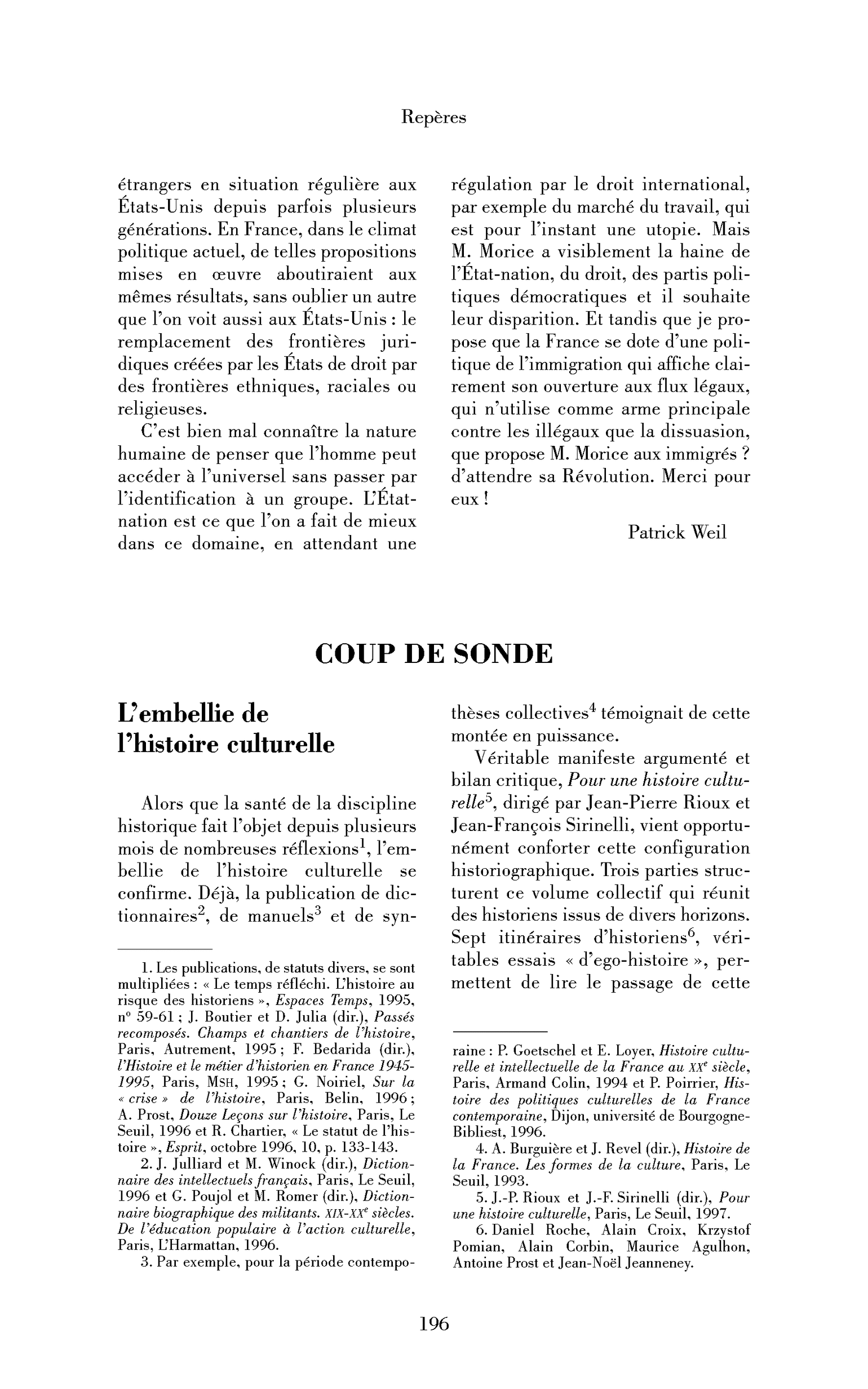 L’embellie de l’histoire culturelle