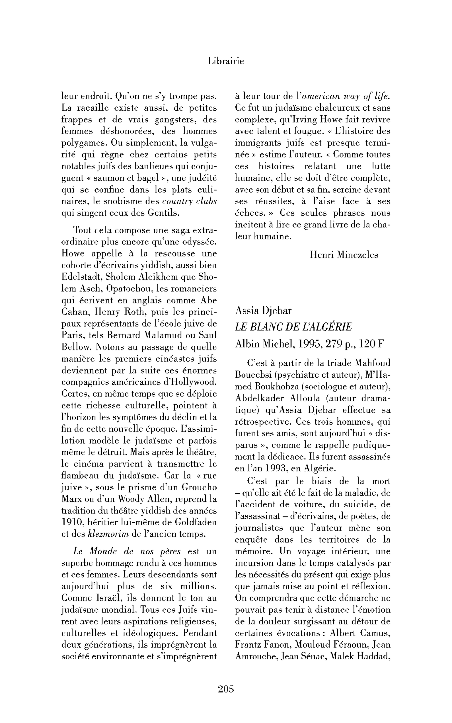 Assia Djebar : le Blanc de l’Algérie