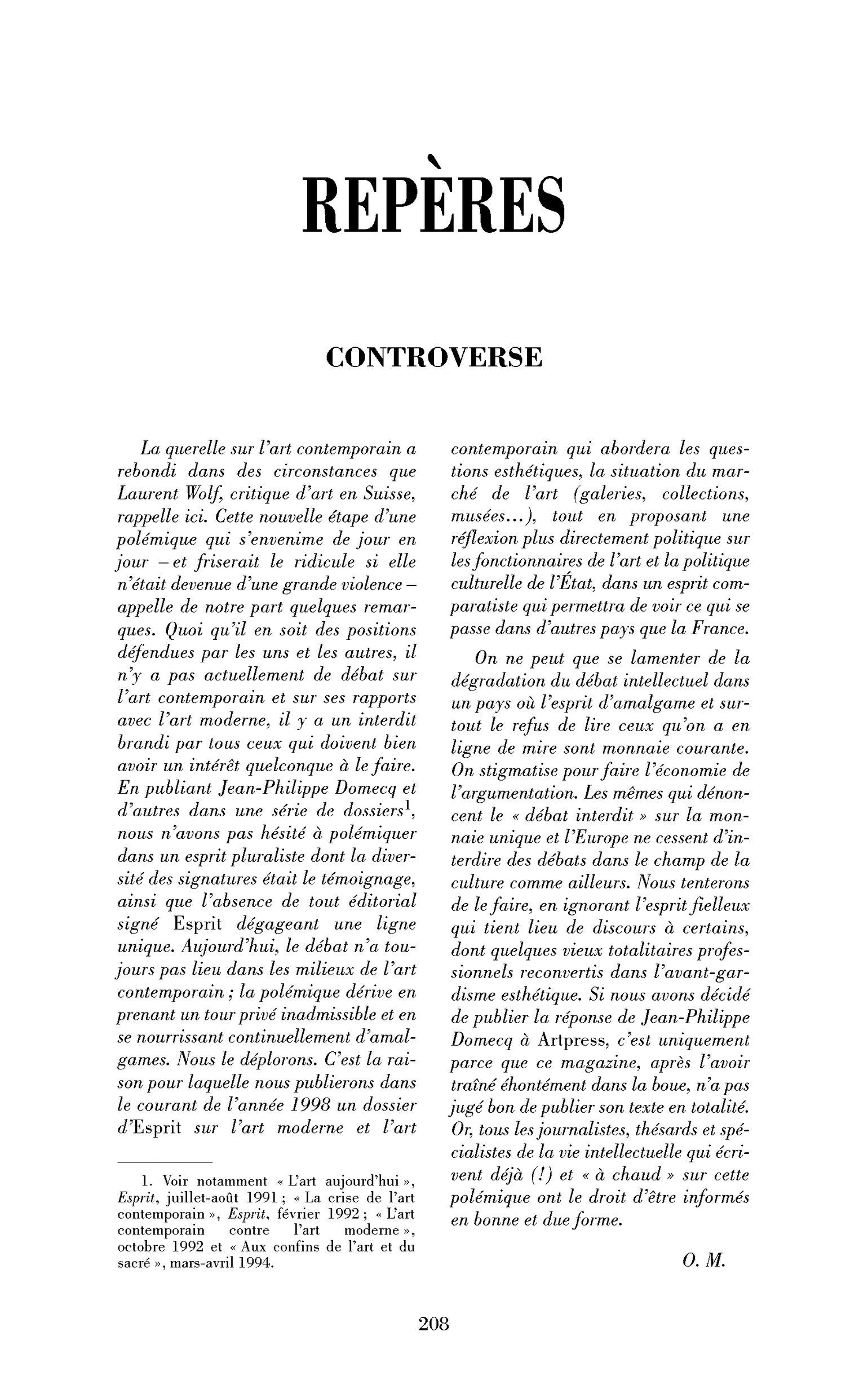 La querelle de l’art contemporain