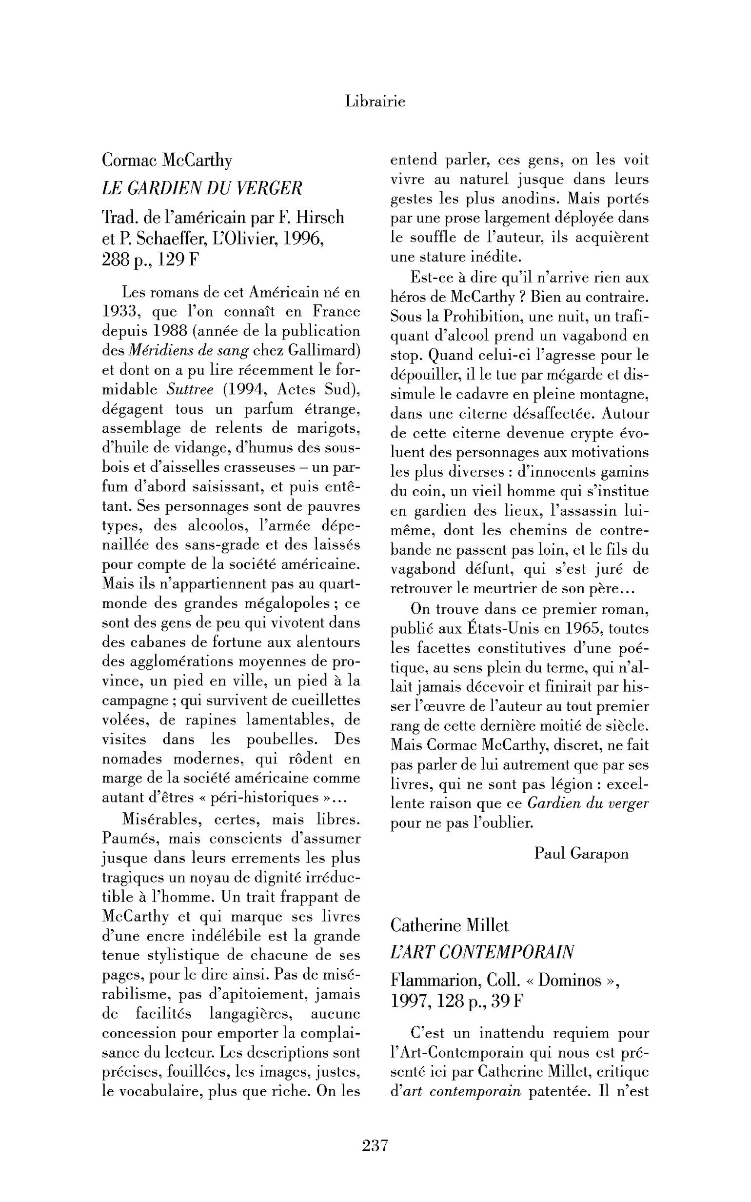 Catherine Millet : l’Art contemporain
