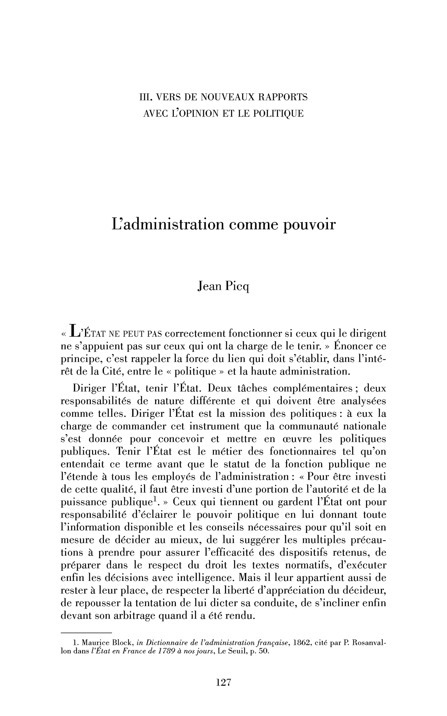 L’administration comme pouvoir
