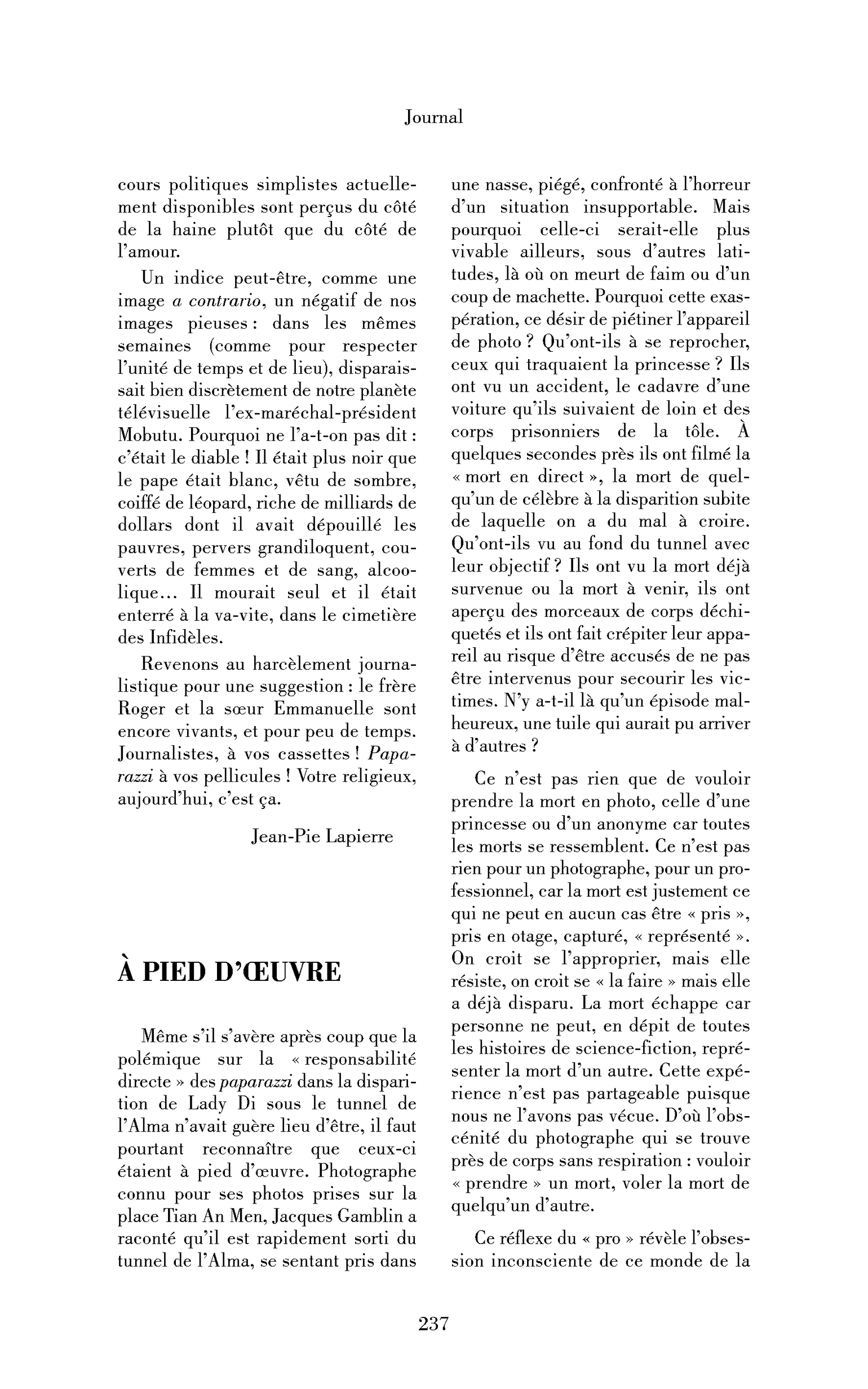 À pied d’œuvre