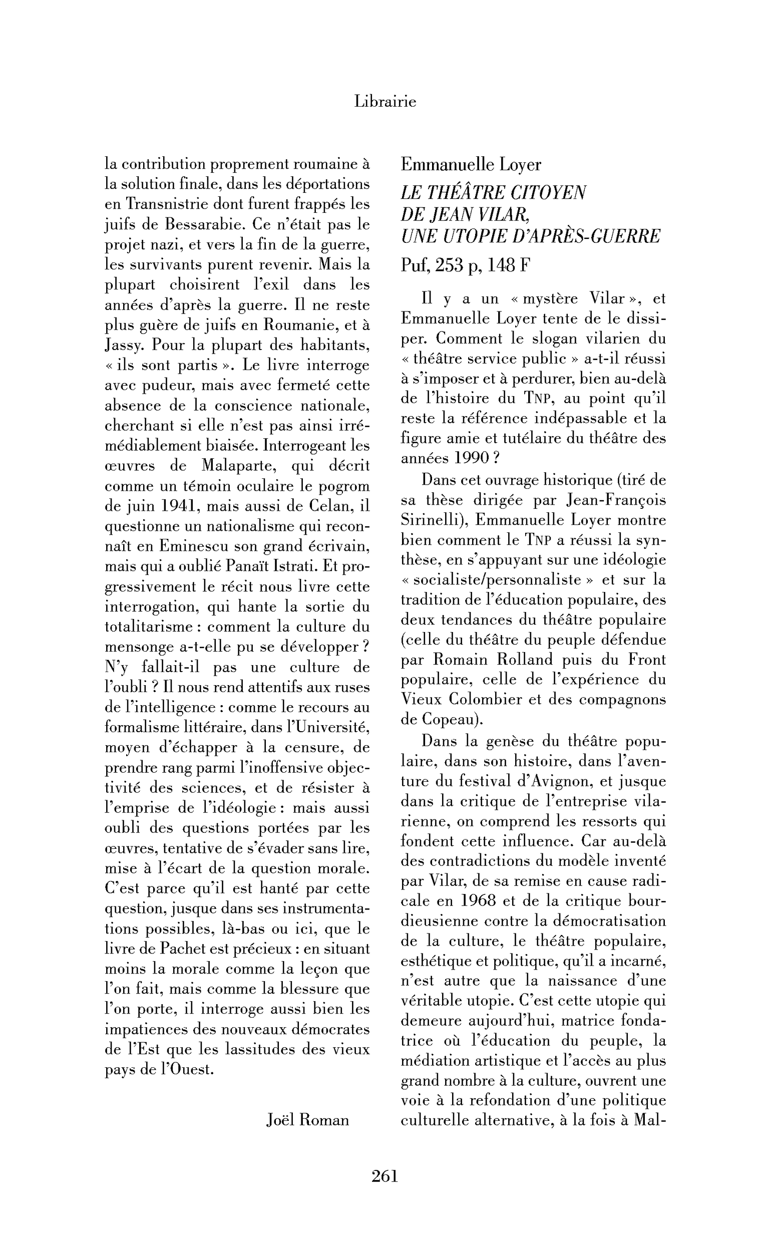 Emmanuelle Loyer : le Théâtre citoyen de Jean Vilar, une utopie d’après-guerre