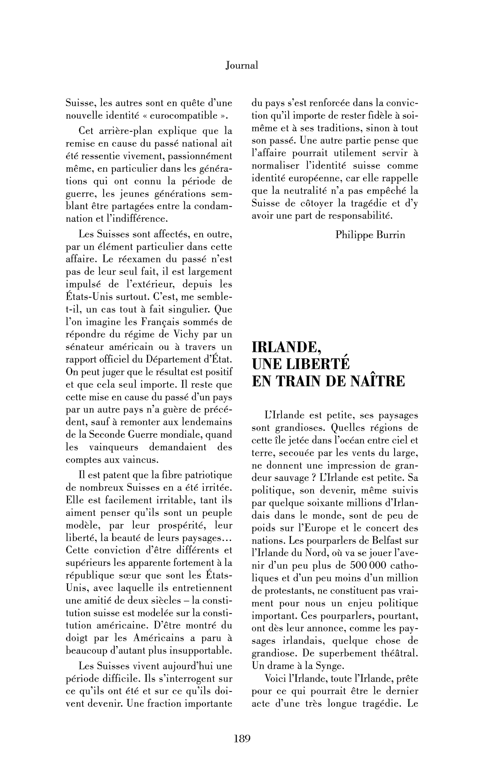 Irlande : une liberté en train de naître