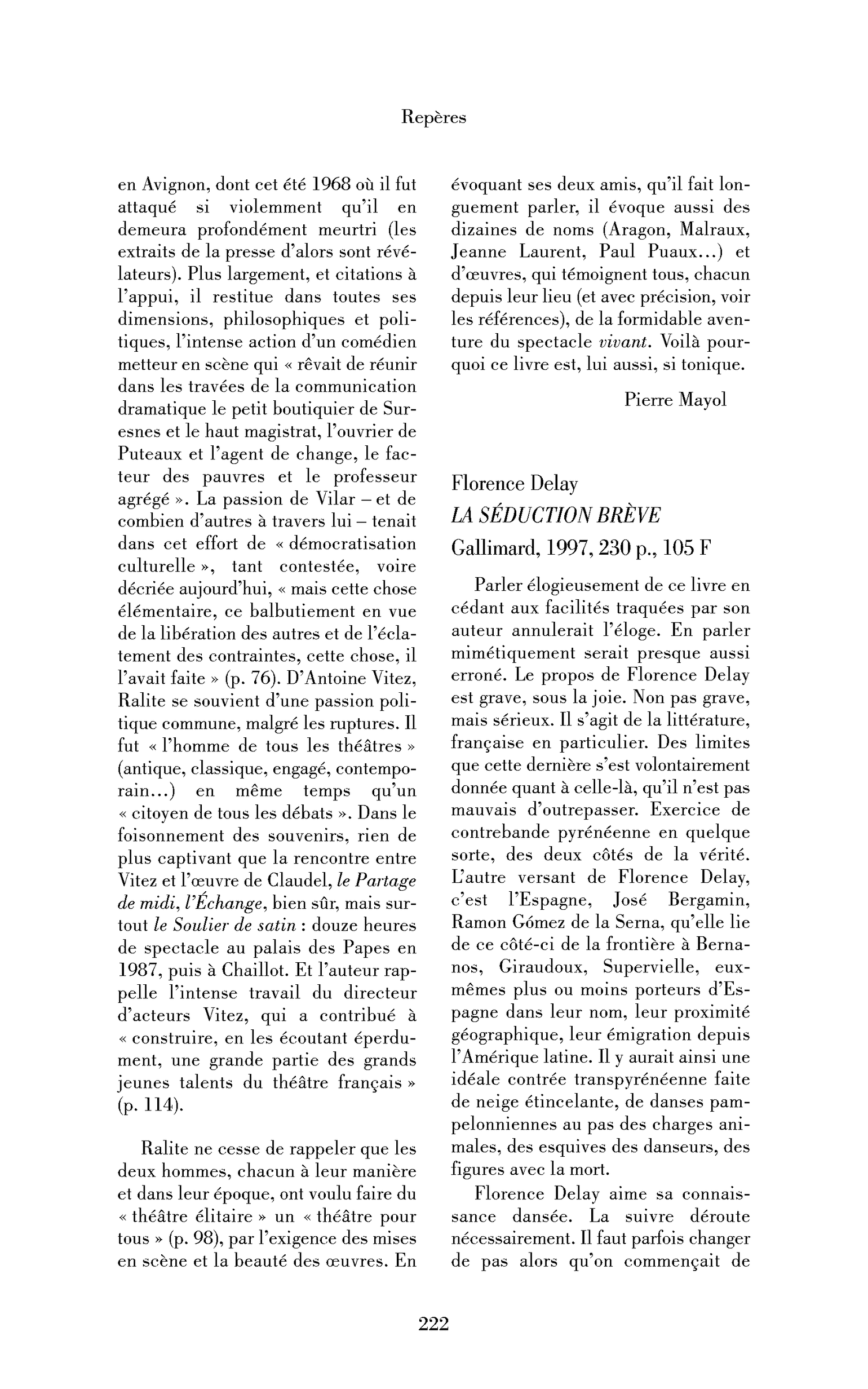 Florence Delay : la Séduction brève