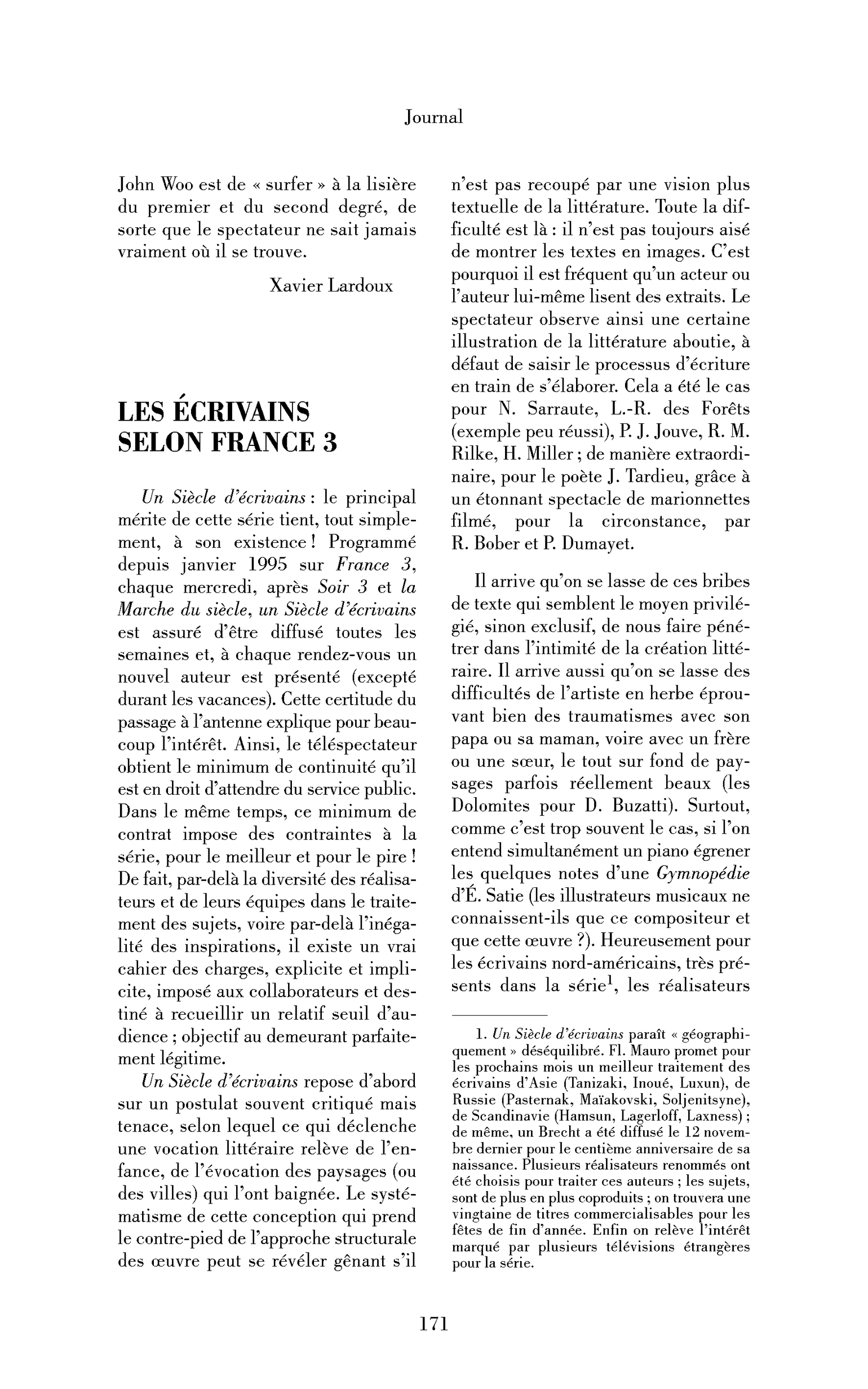 Les écrivains selon France 3