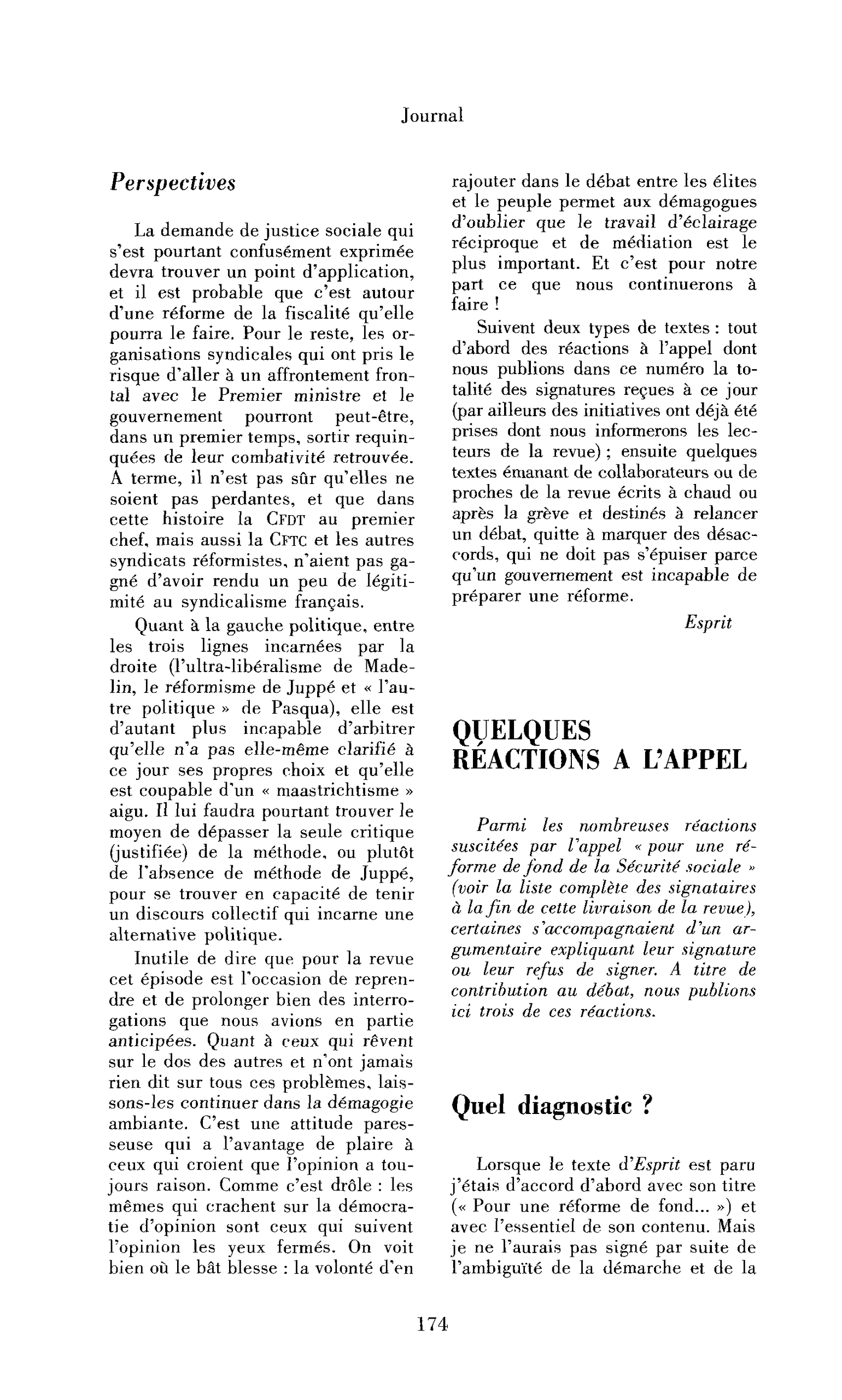 Réactions à l’appel