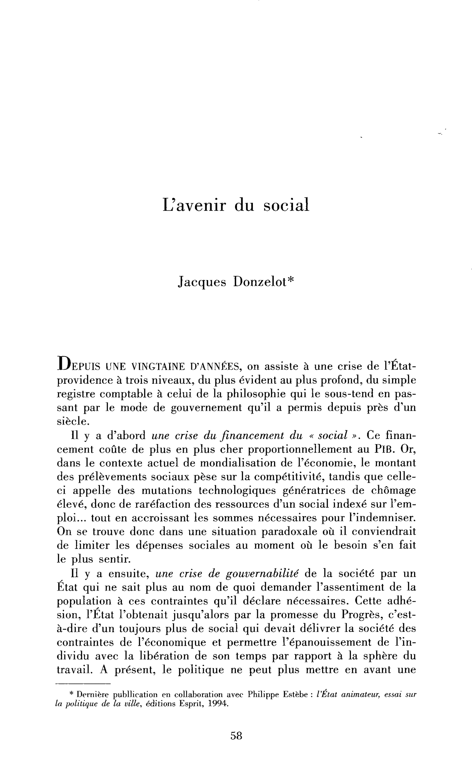 L’avenir du social