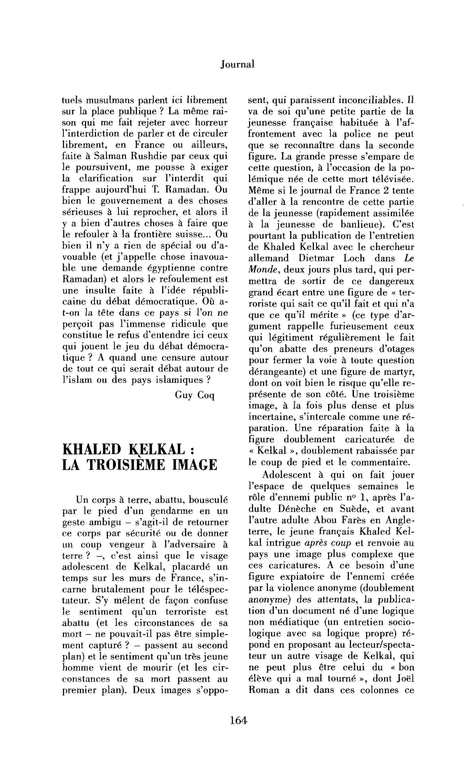 Khaled Kelkal : la troisième image