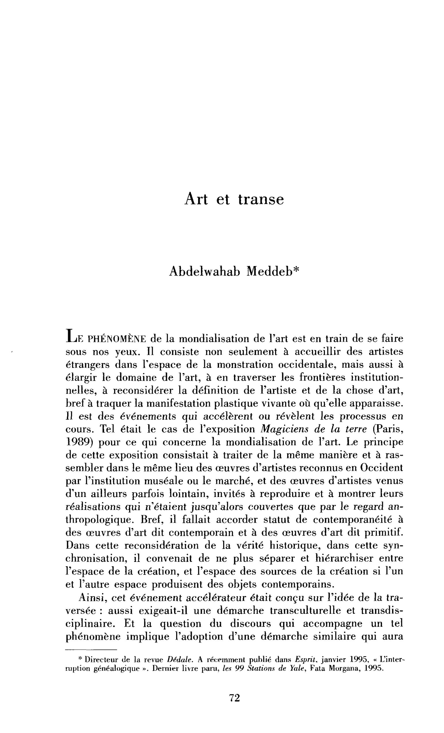 Art et Transe