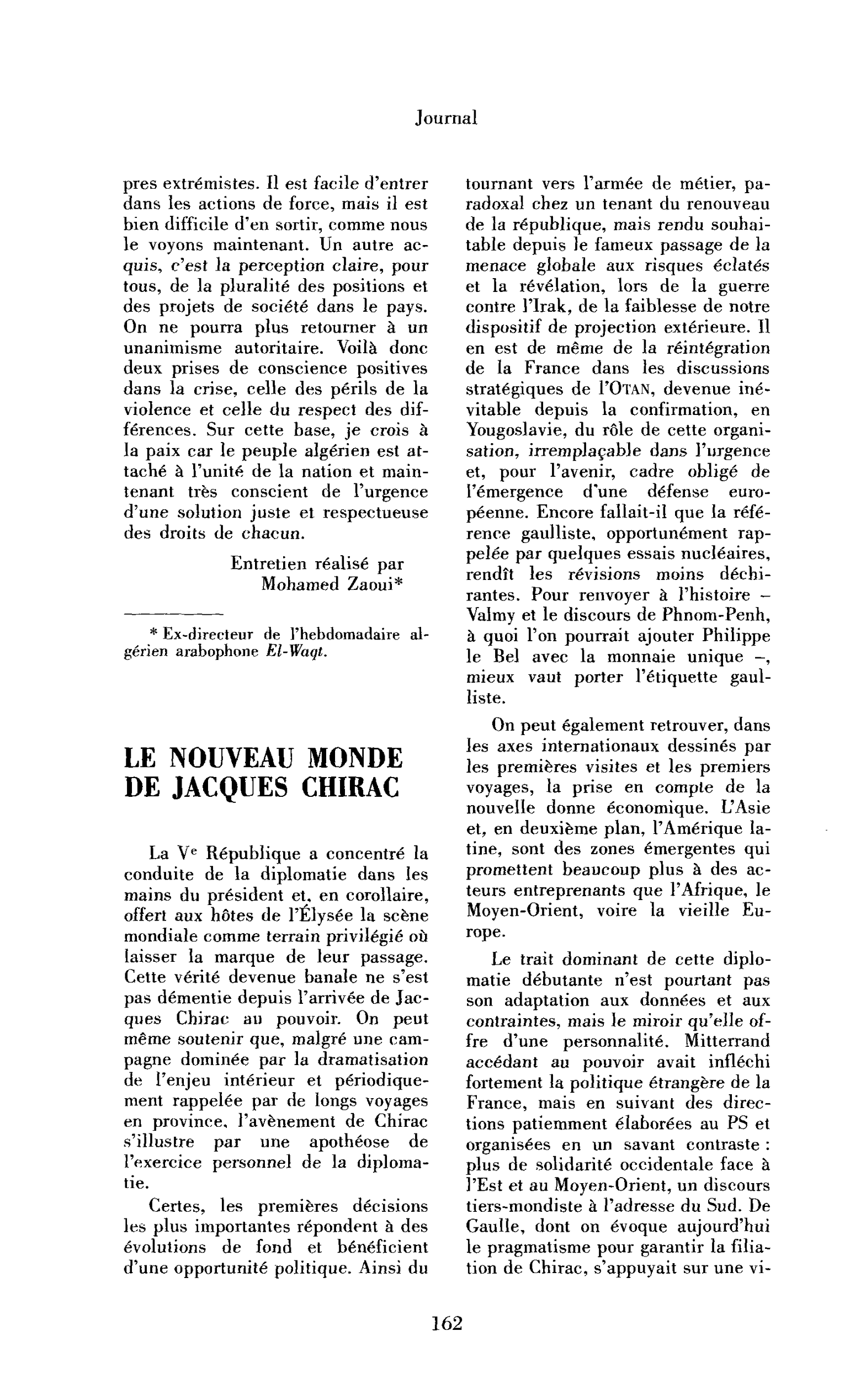 Le nouveau monde de Jacques Chirac
