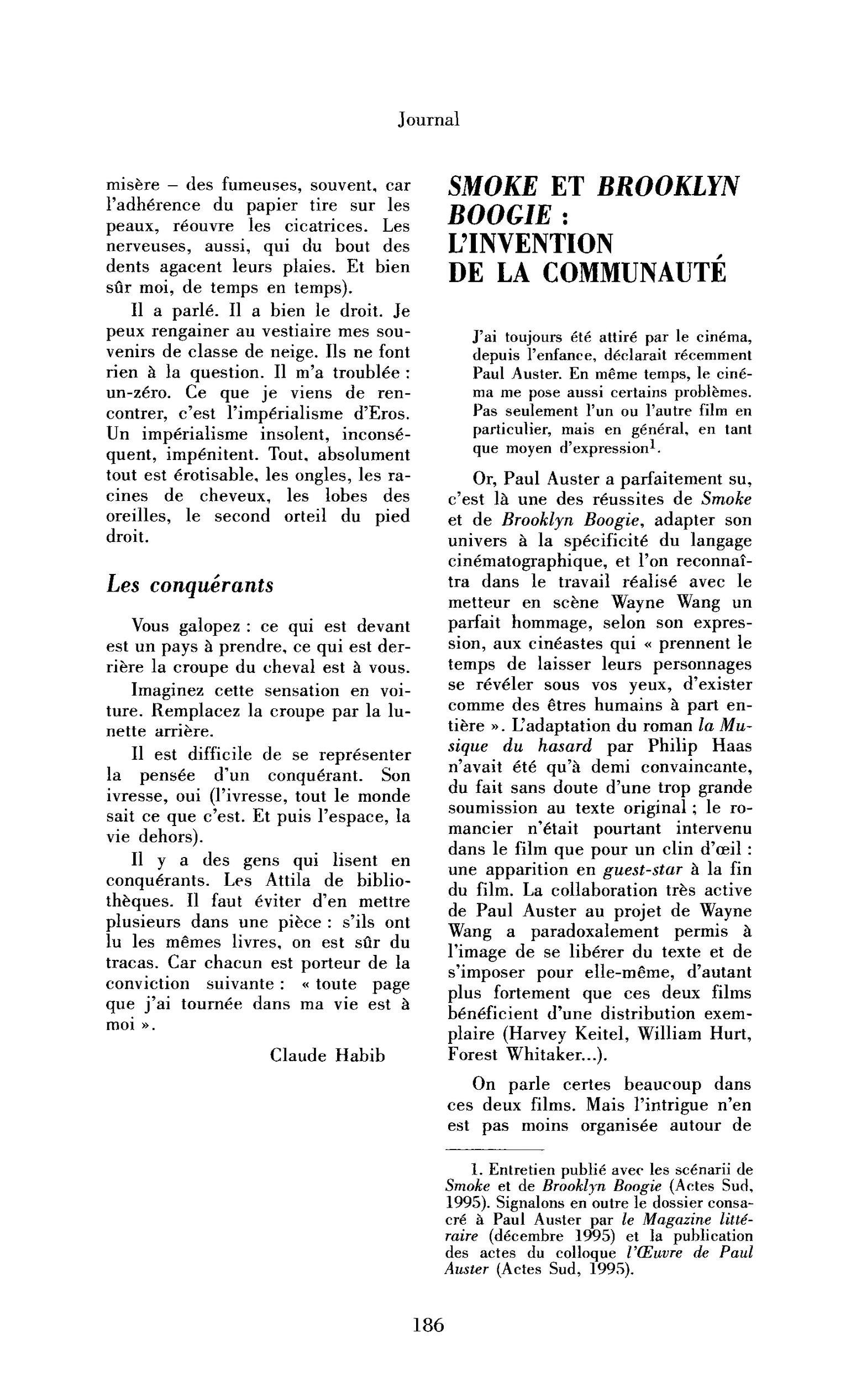 Smoke et Brooklyn Boogie : l’invention de la communauté