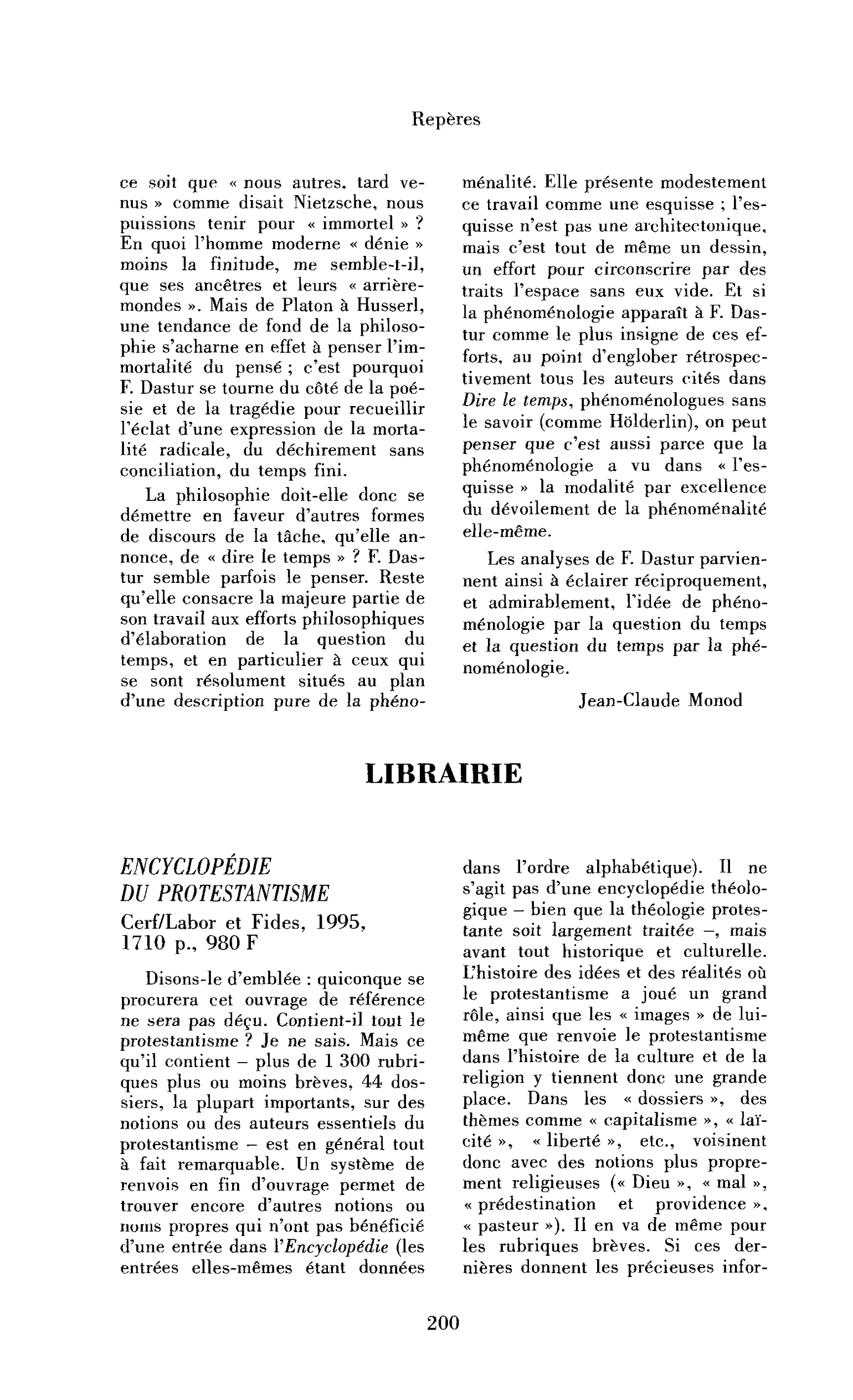 « Encyclopédie du protestantisme ; Laurent Cornaz (sous la dir. de) : l’Église et l’éducation »
