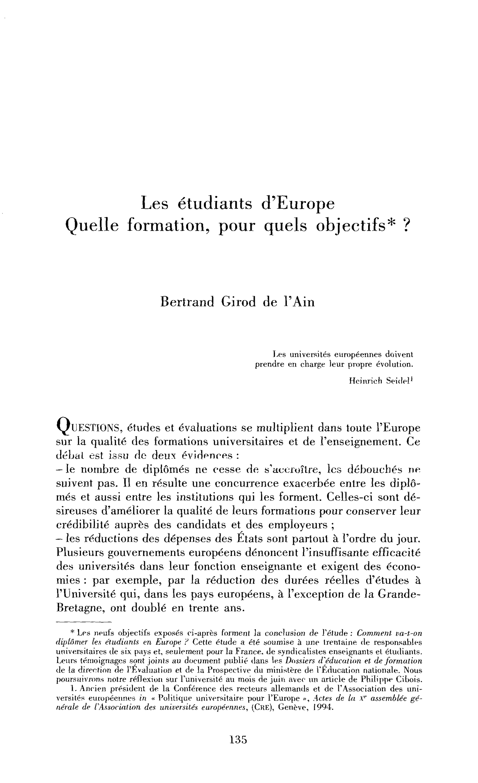 Les étudiants d’Europe