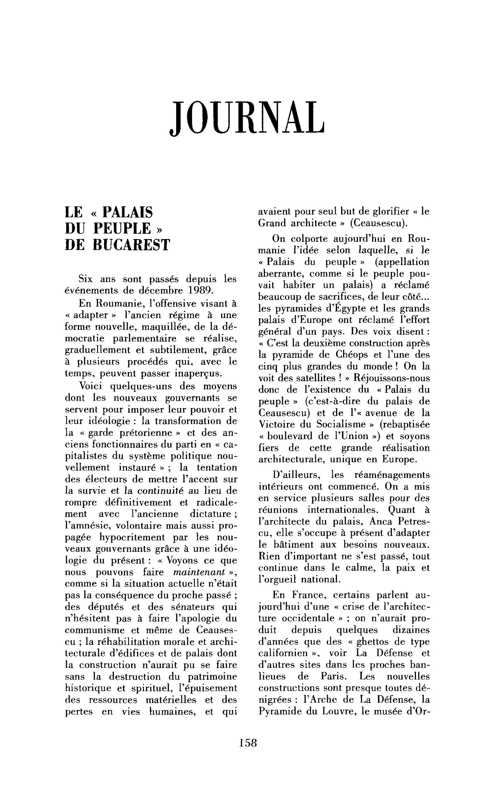 Le palais du peuple de Bucarest