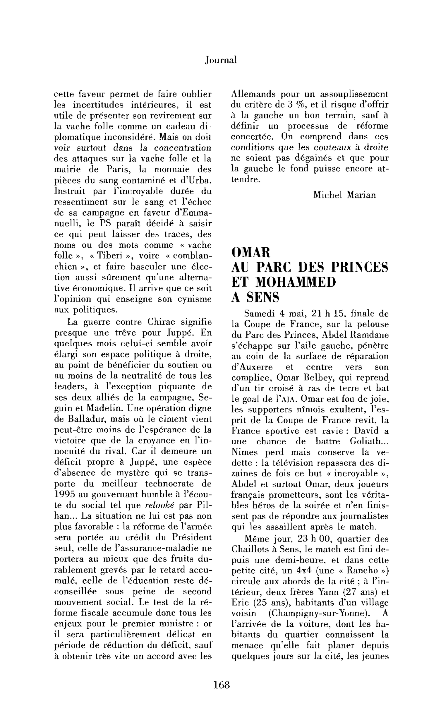 Omar au Parc des Princes et Mohammed à Sens