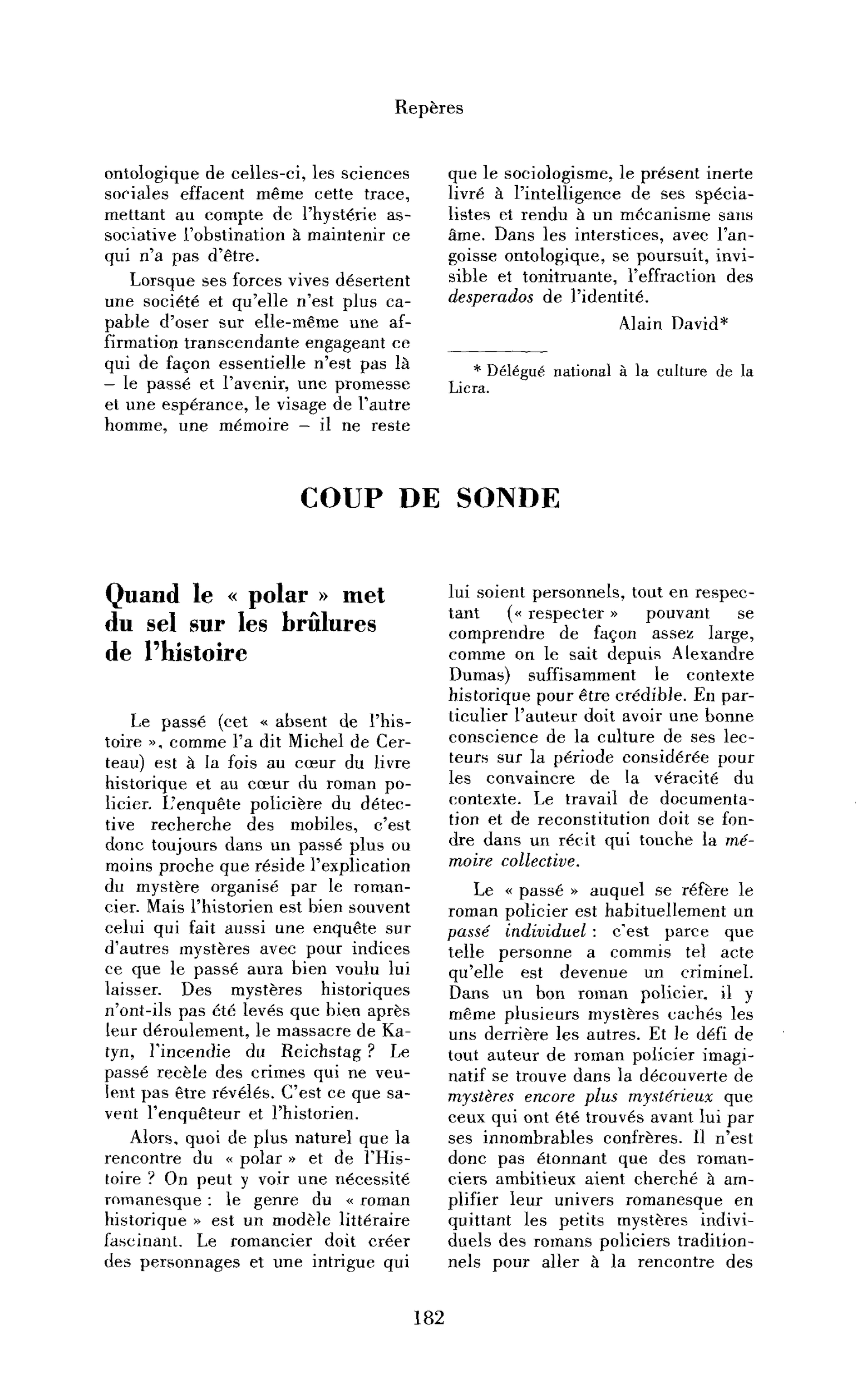 Quand le polar met du sel sur les brûlures de l’histoire