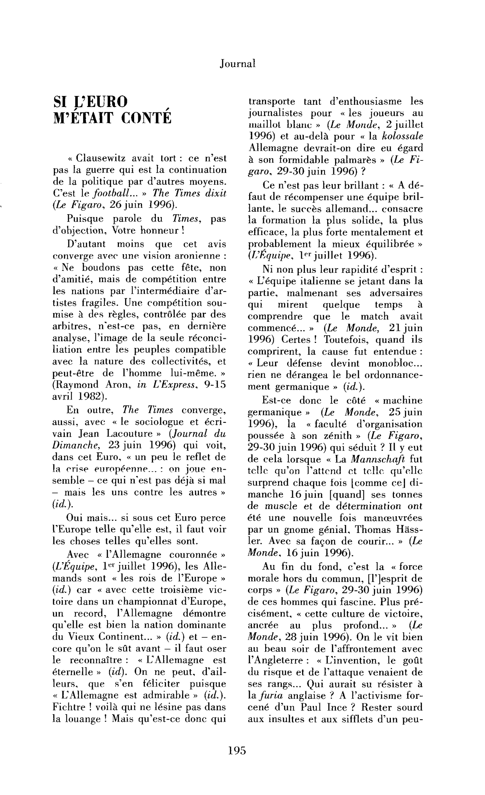 Si l’euro m’était conté…