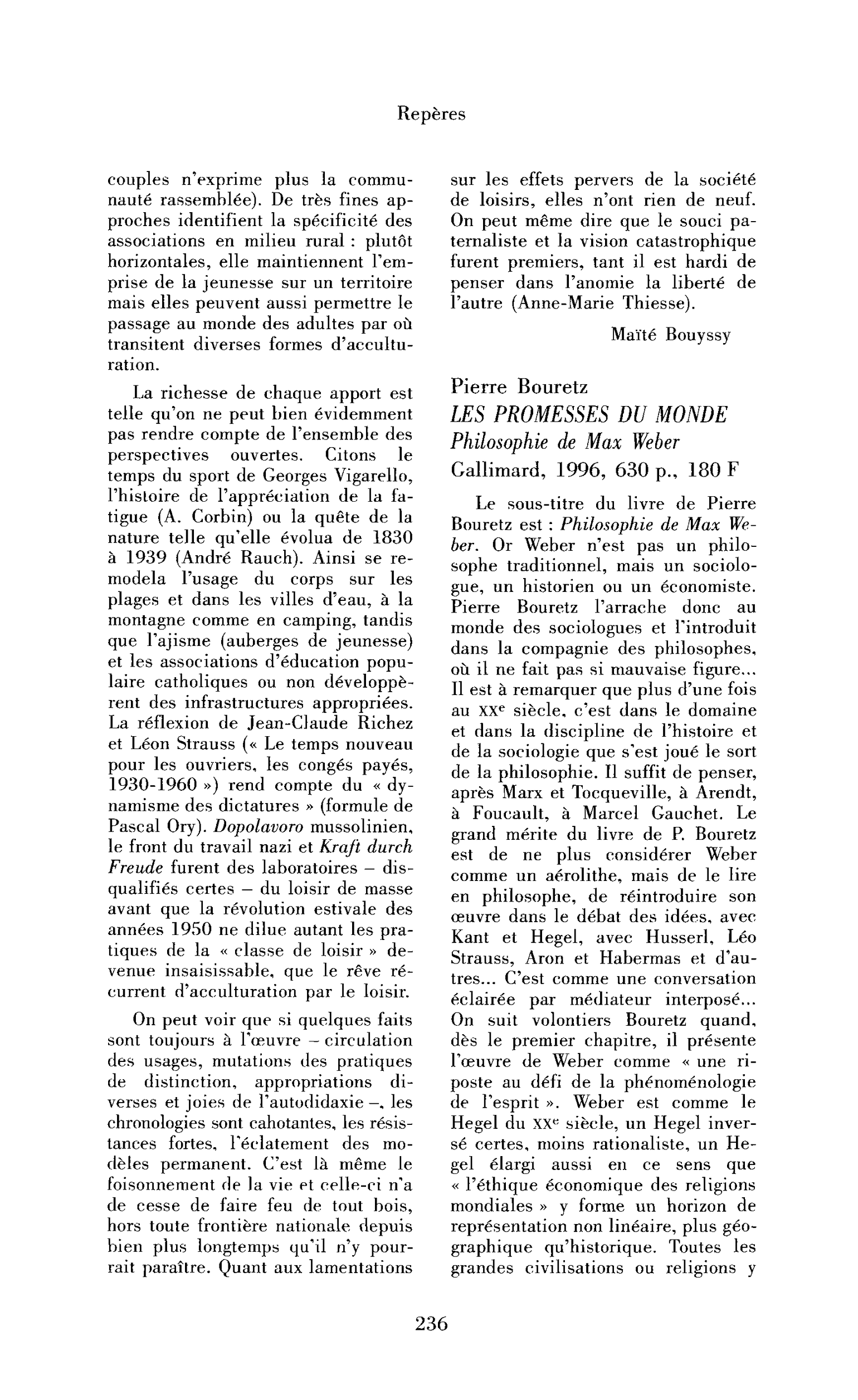 Pierre Bouretz : les Promesses du monde. Philosophie de Max Weber
