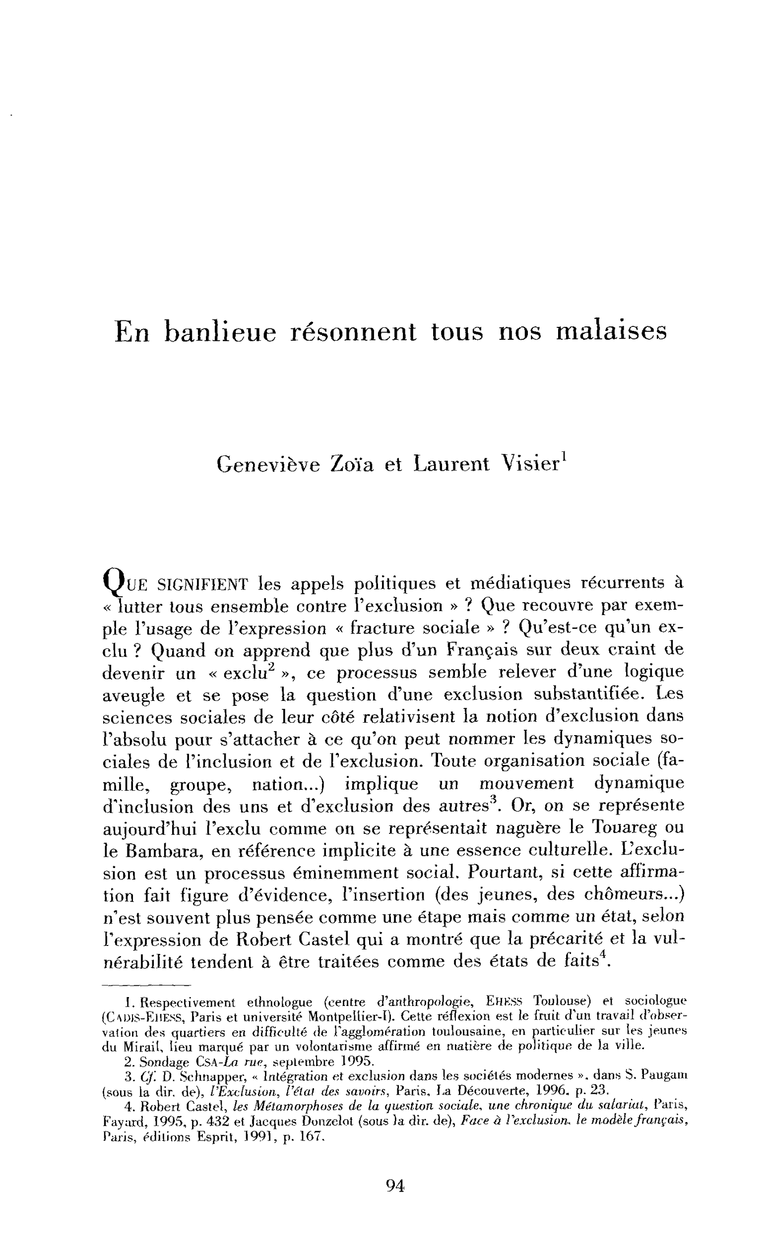En banlieue résonnent tous nos malaises