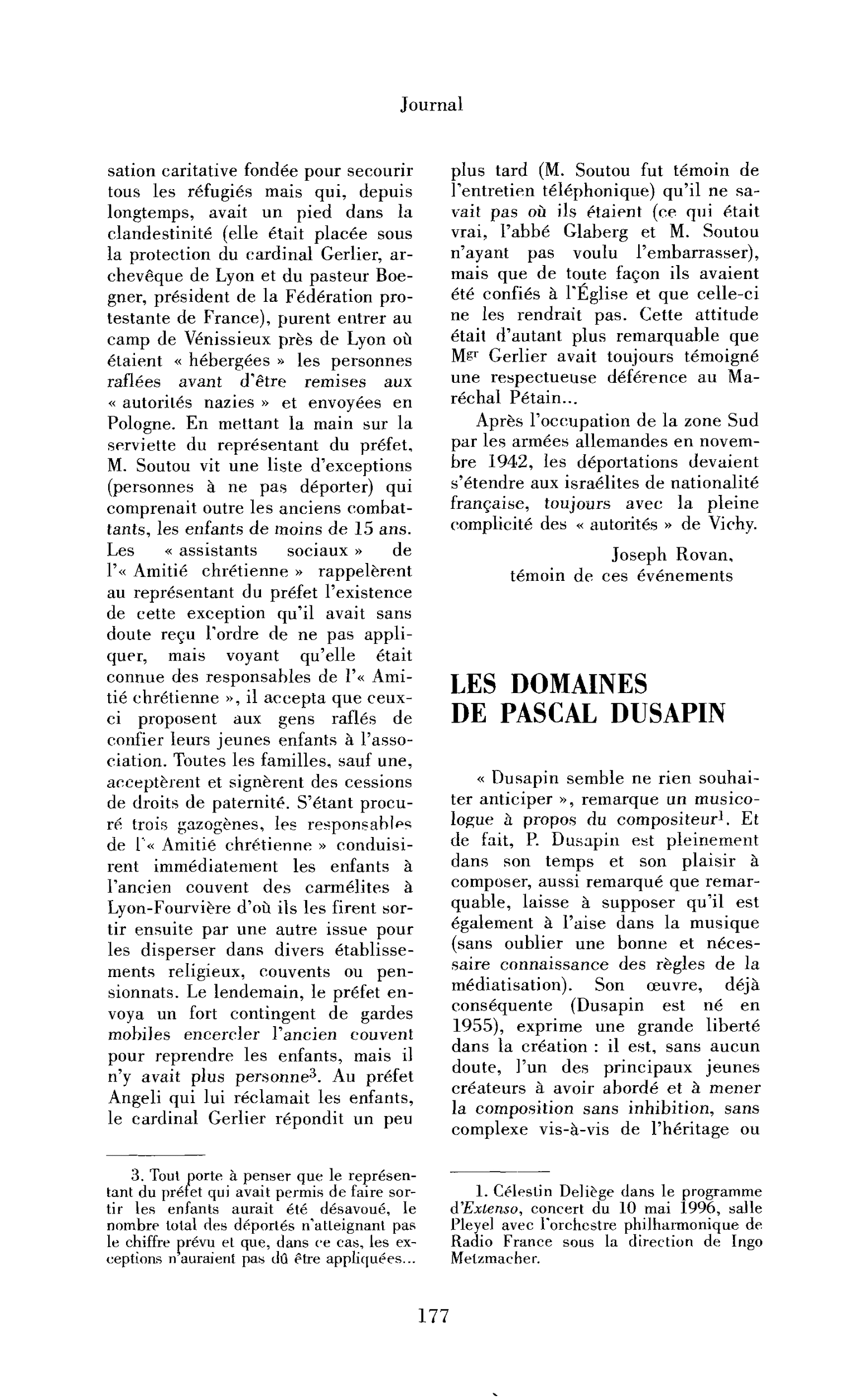 Les domaines de Pascal Dusapin