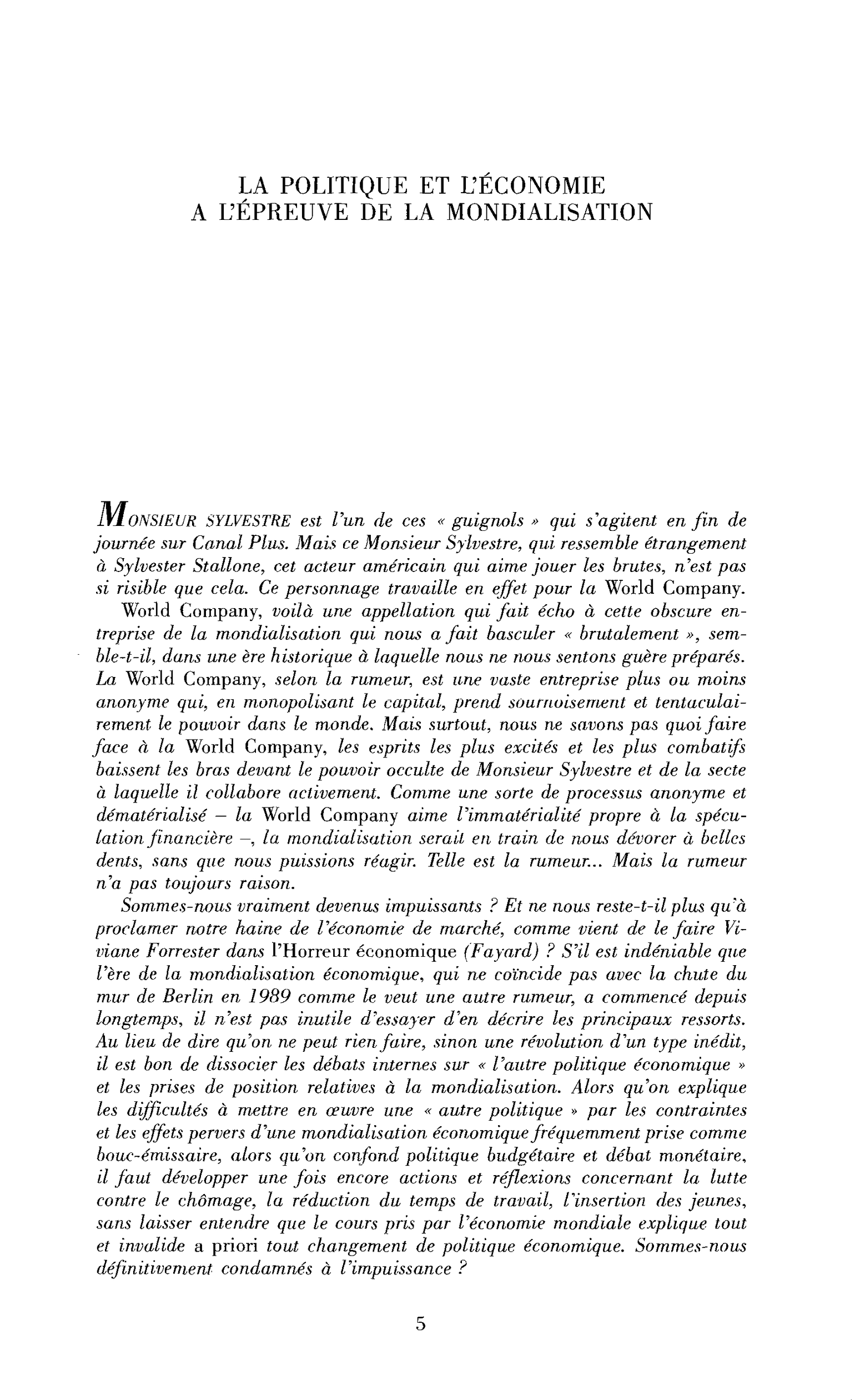 Relancer la lutte contre le chômage