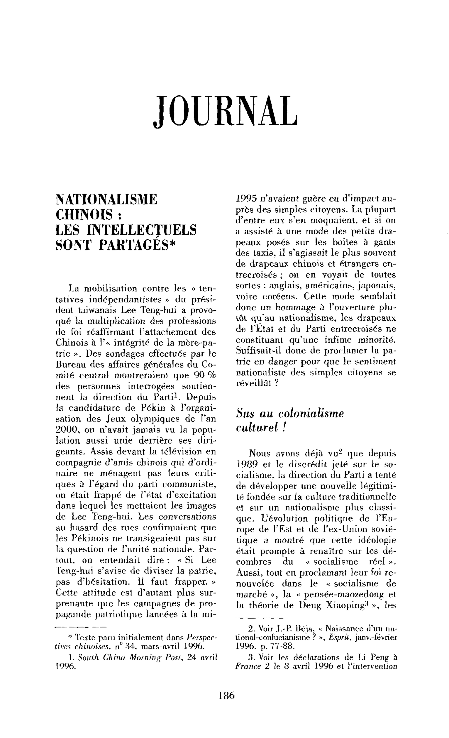 Nationalisme chinois : les intellectuels sont partagés