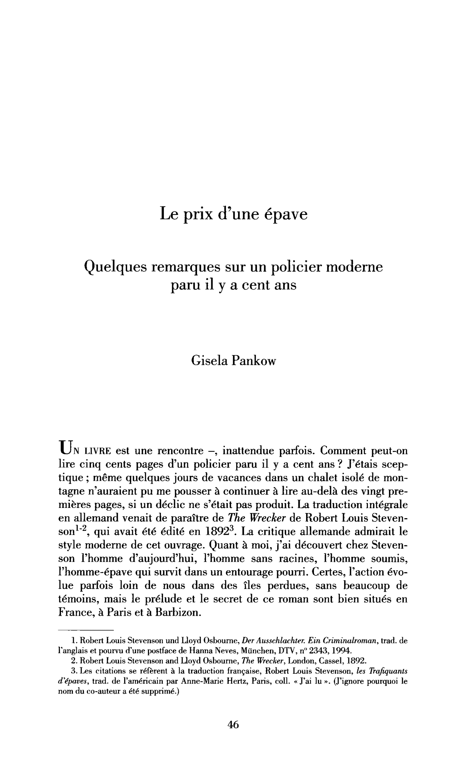 Le prix d’une épave