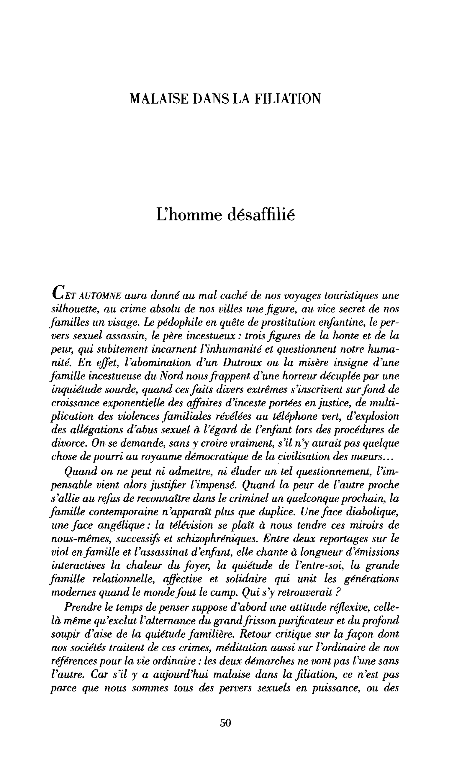 L’homme désaffilié