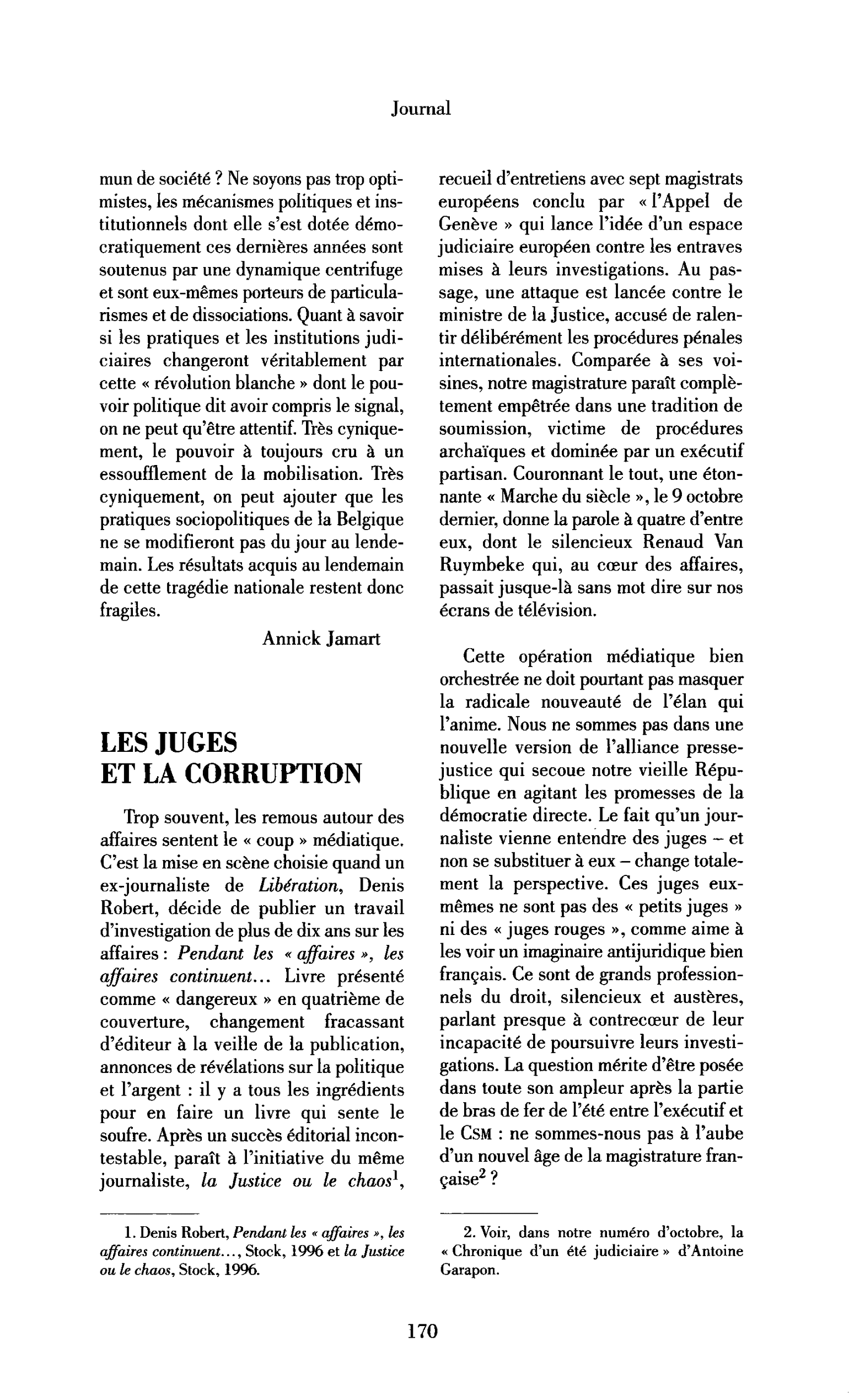 Les juges et la corruption