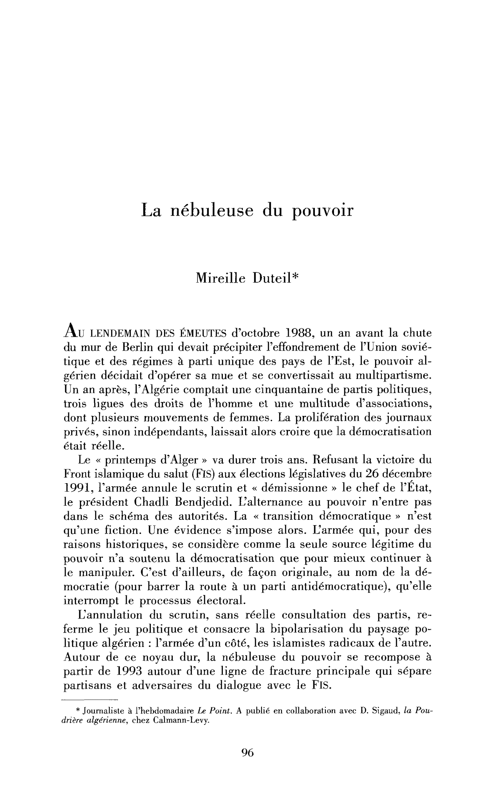 La nébuleuse du pouvoir