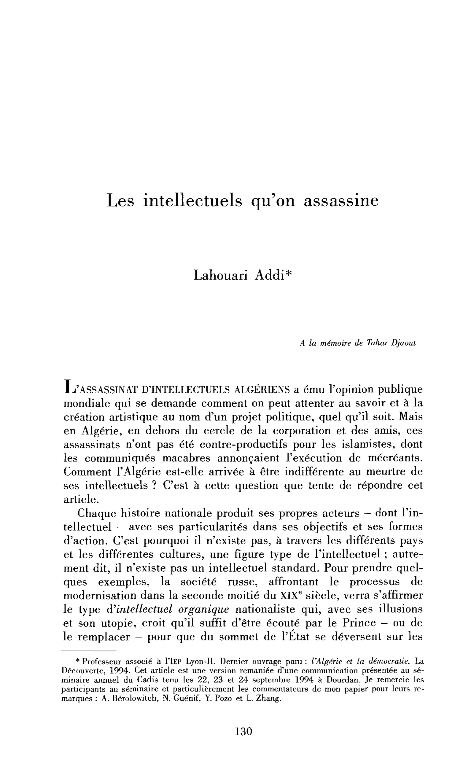 Les conditions du changement politique
