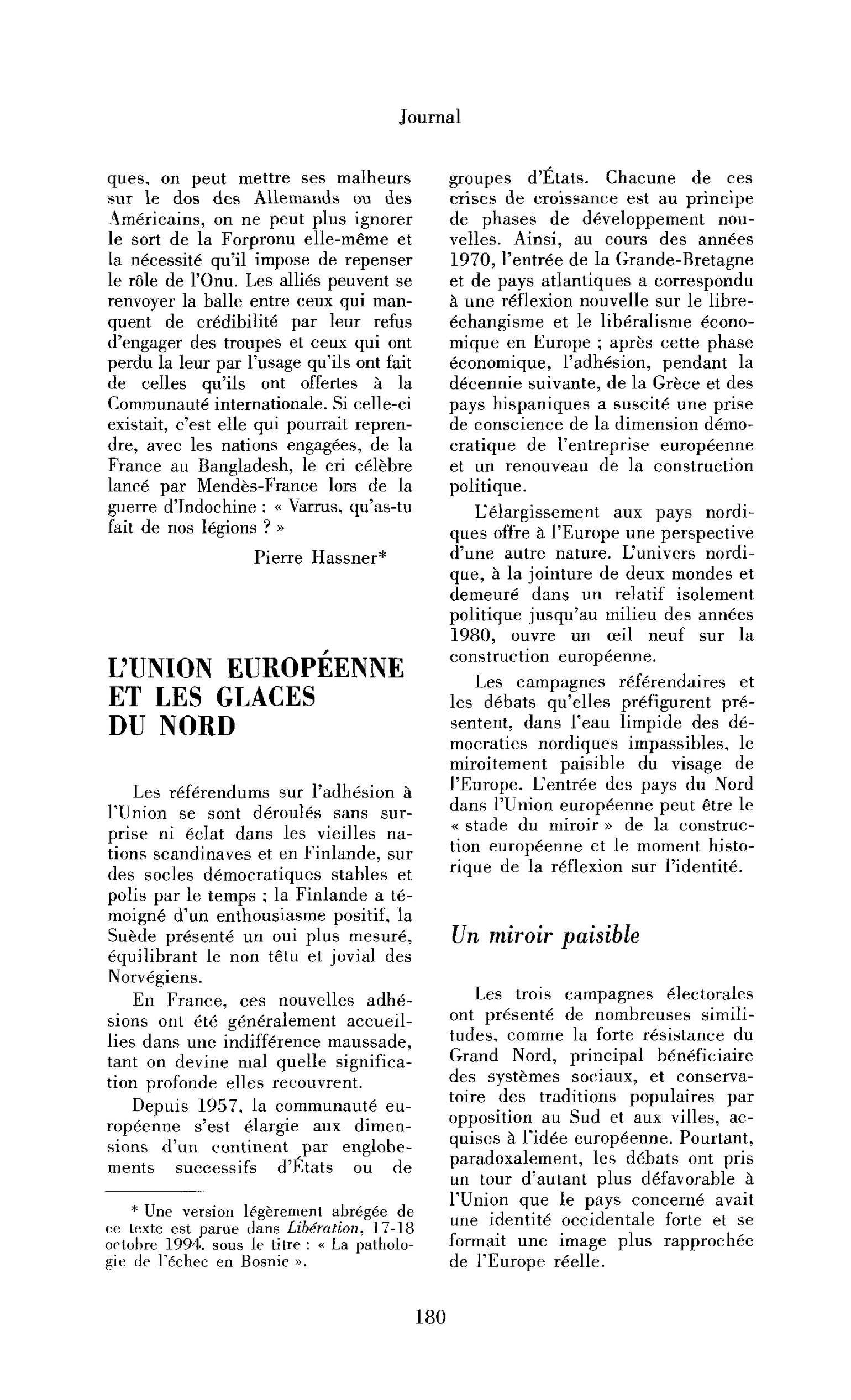 L’Union européenne et les glaces du Nord