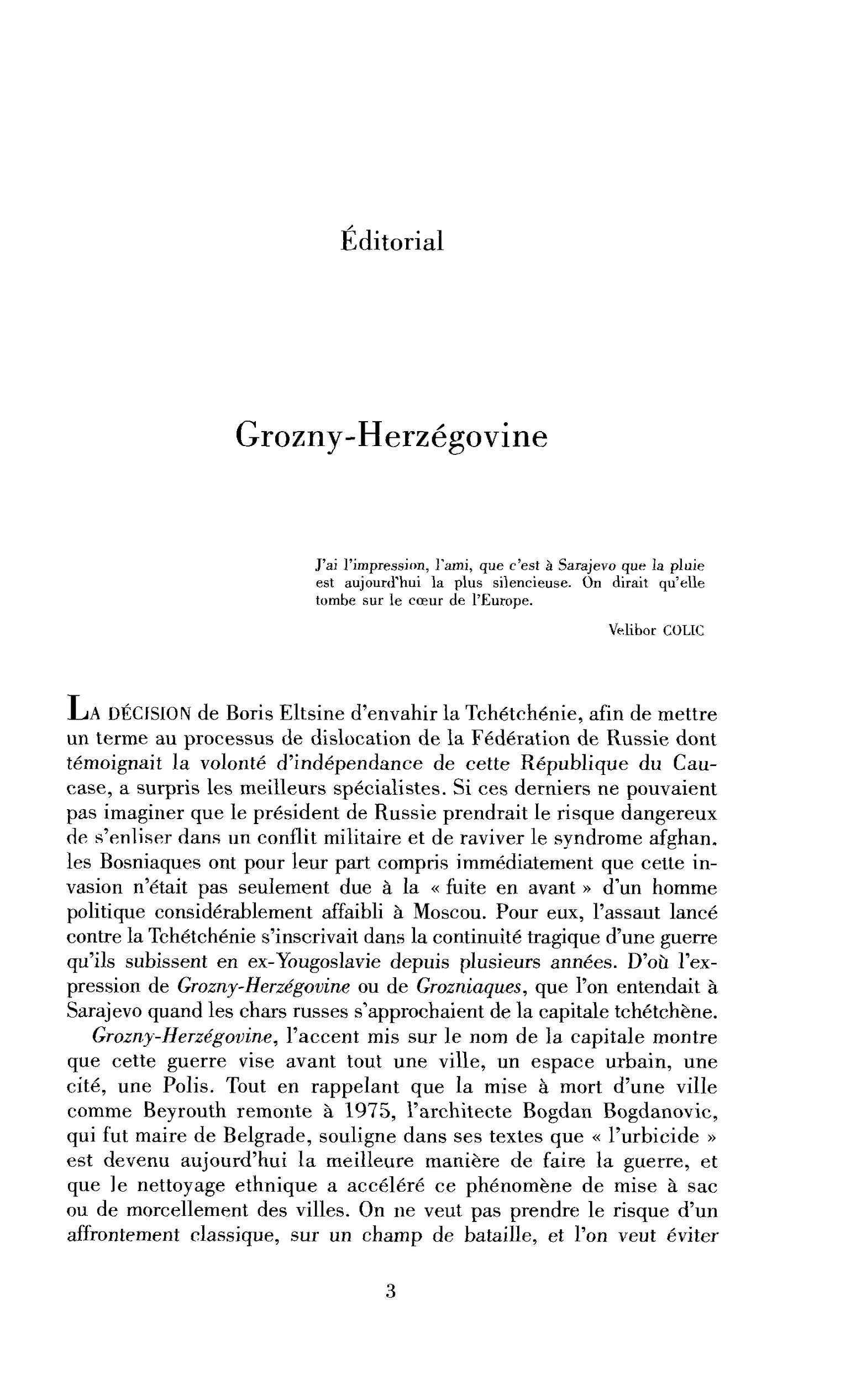 Grozny-Herzégovine