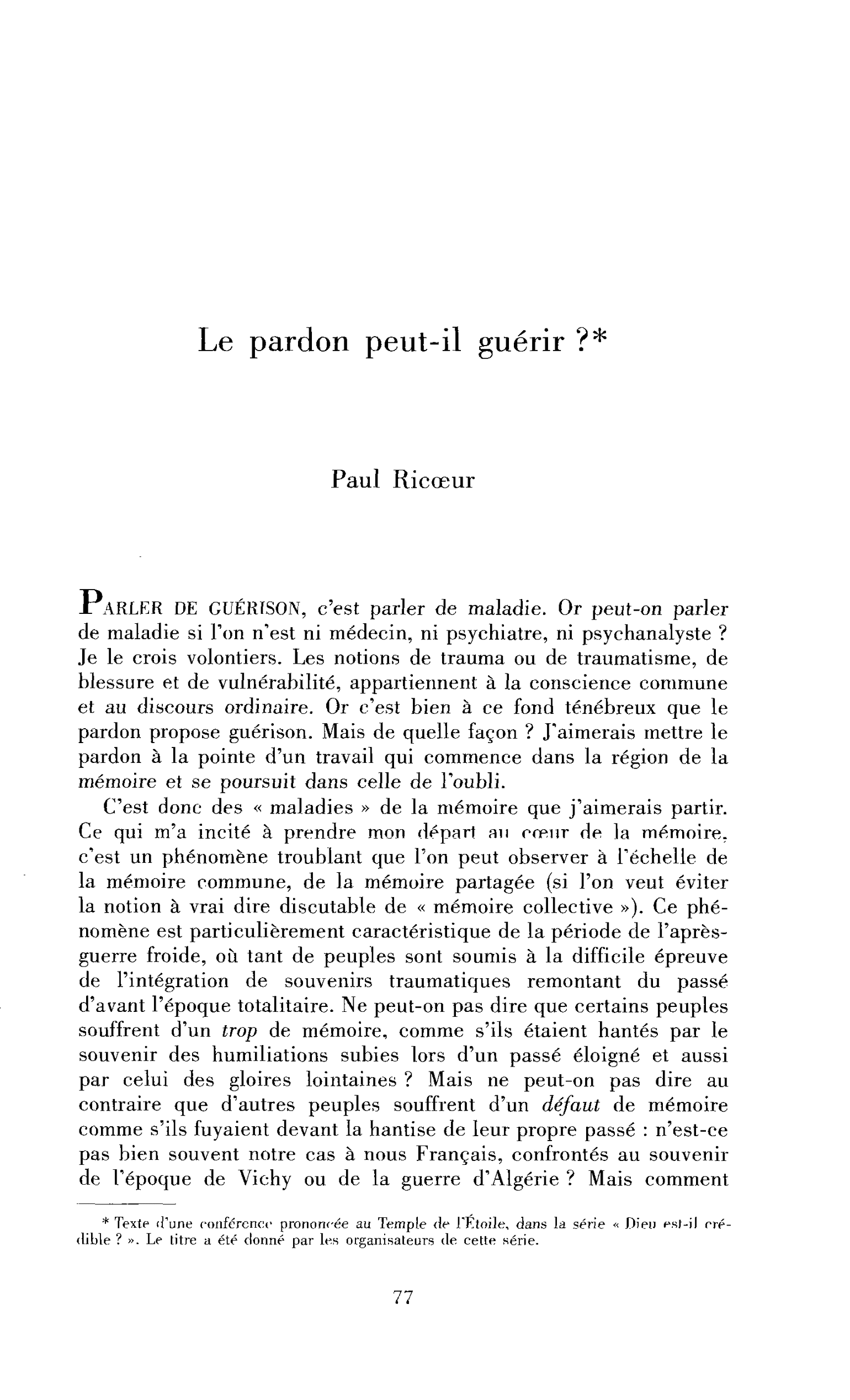Le pardon peut-il guérir ?